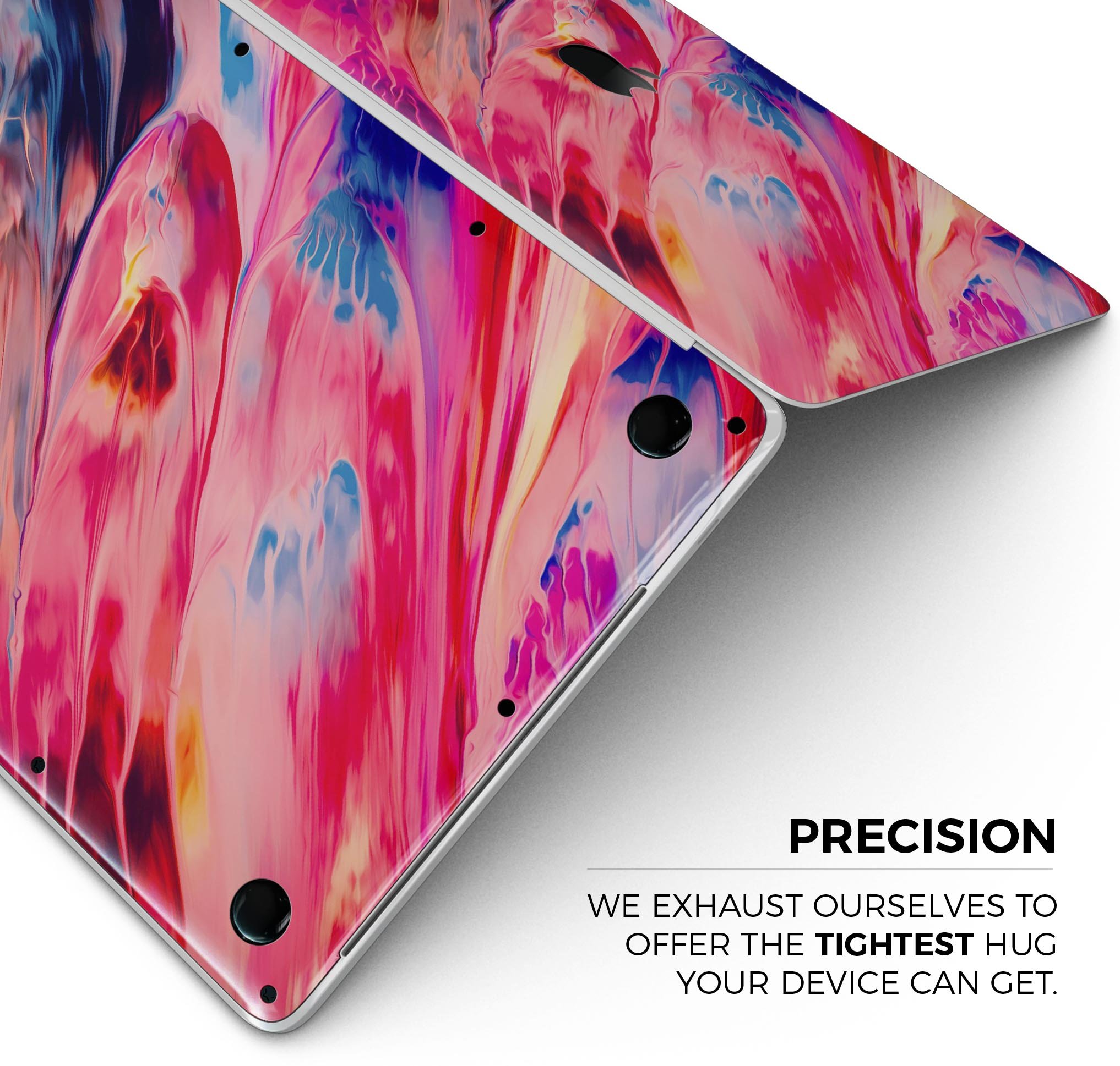 Blurred Abstract Flow V14 skin decal wrap kit for Apple MacBook, showcasing vibrant design and premium vinyl material.