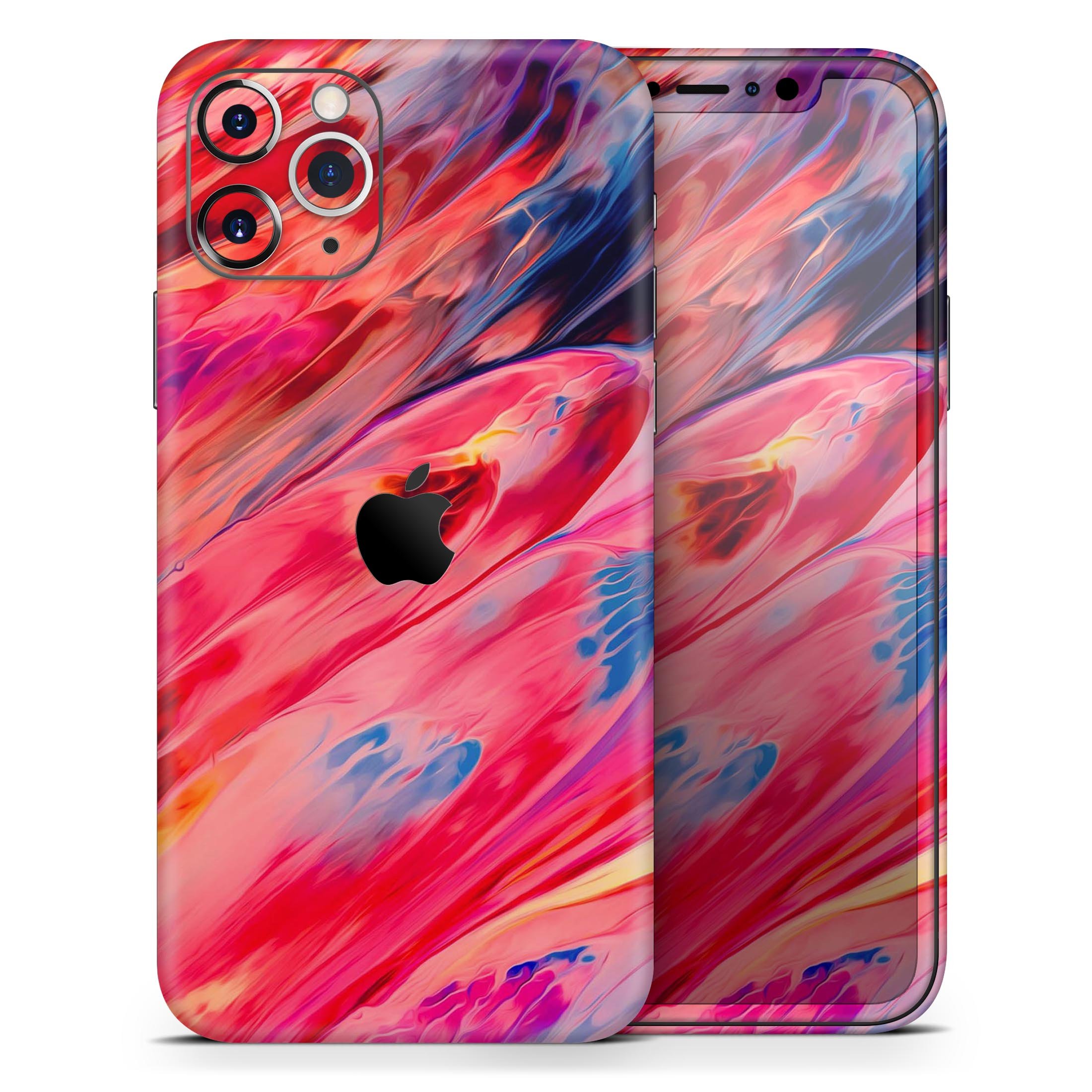 Blurred Abstract Flow V14 Skin-Kit for Apple iPhone, showcasing vibrant colors and a sleek design.