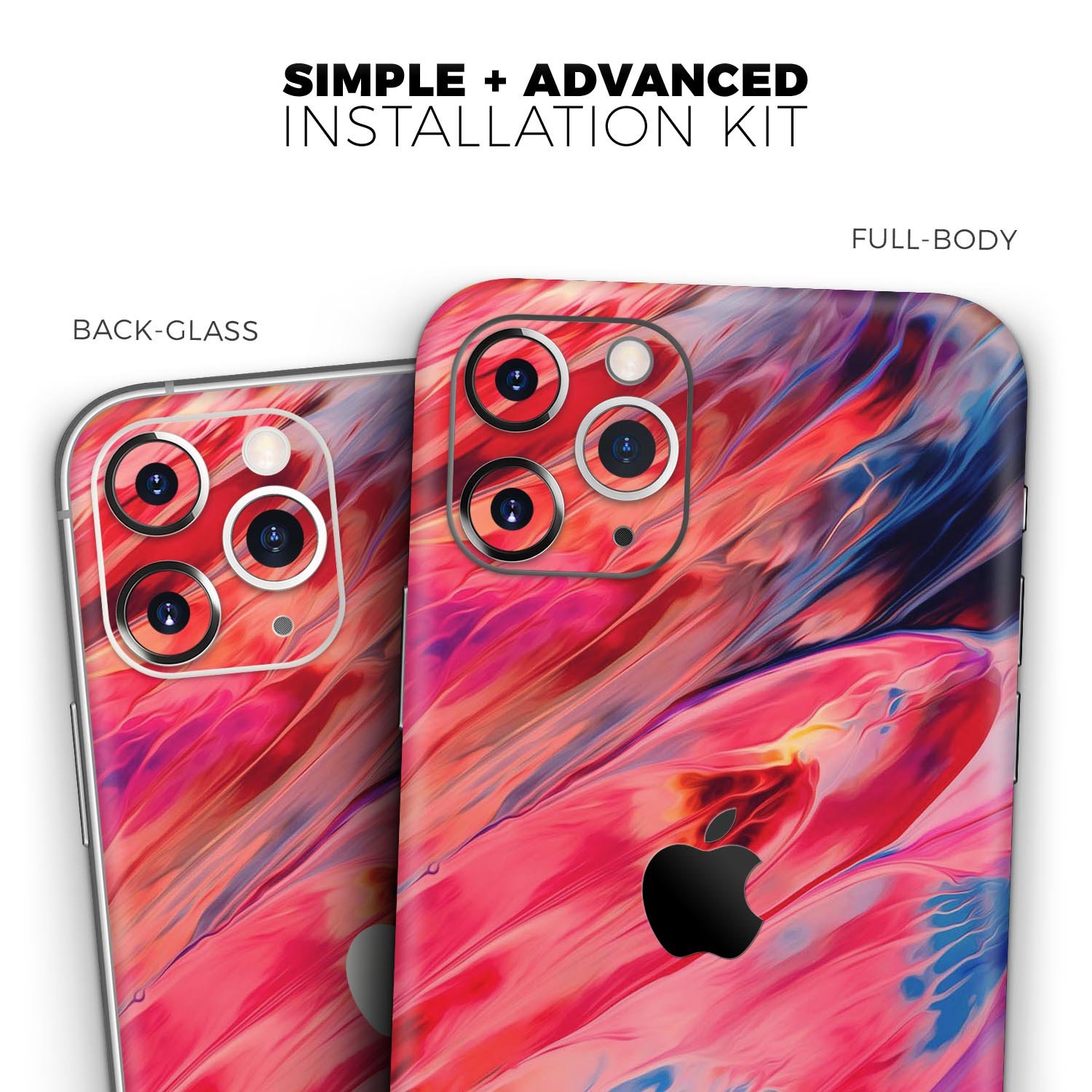 Blurred Abstract Flow V14 Skin-Kit for Apple iPhone, showcasing vibrant colors and a sleek design.