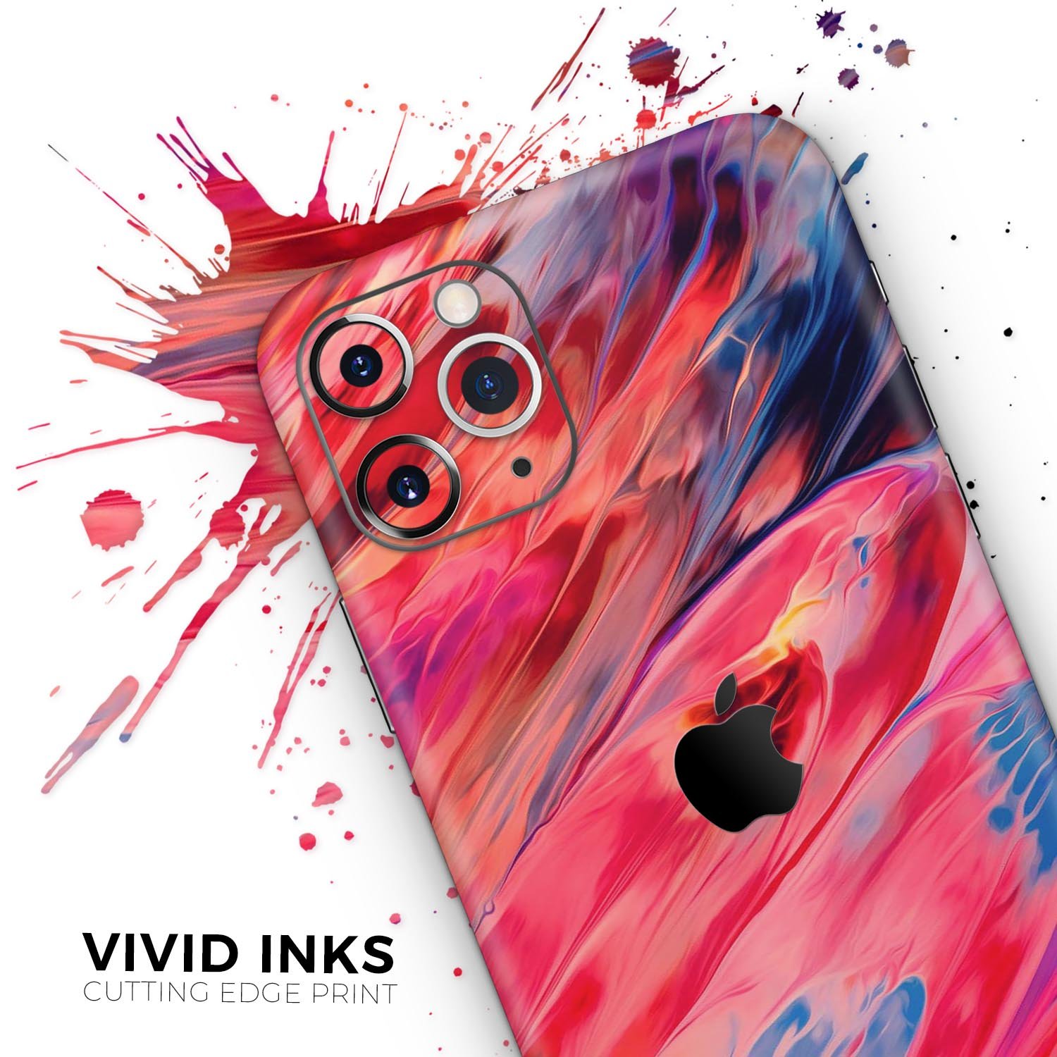 Blurred Abstract Flow V14 Skin-Kit for Apple iPhone, showcasing vibrant colors and a sleek design.