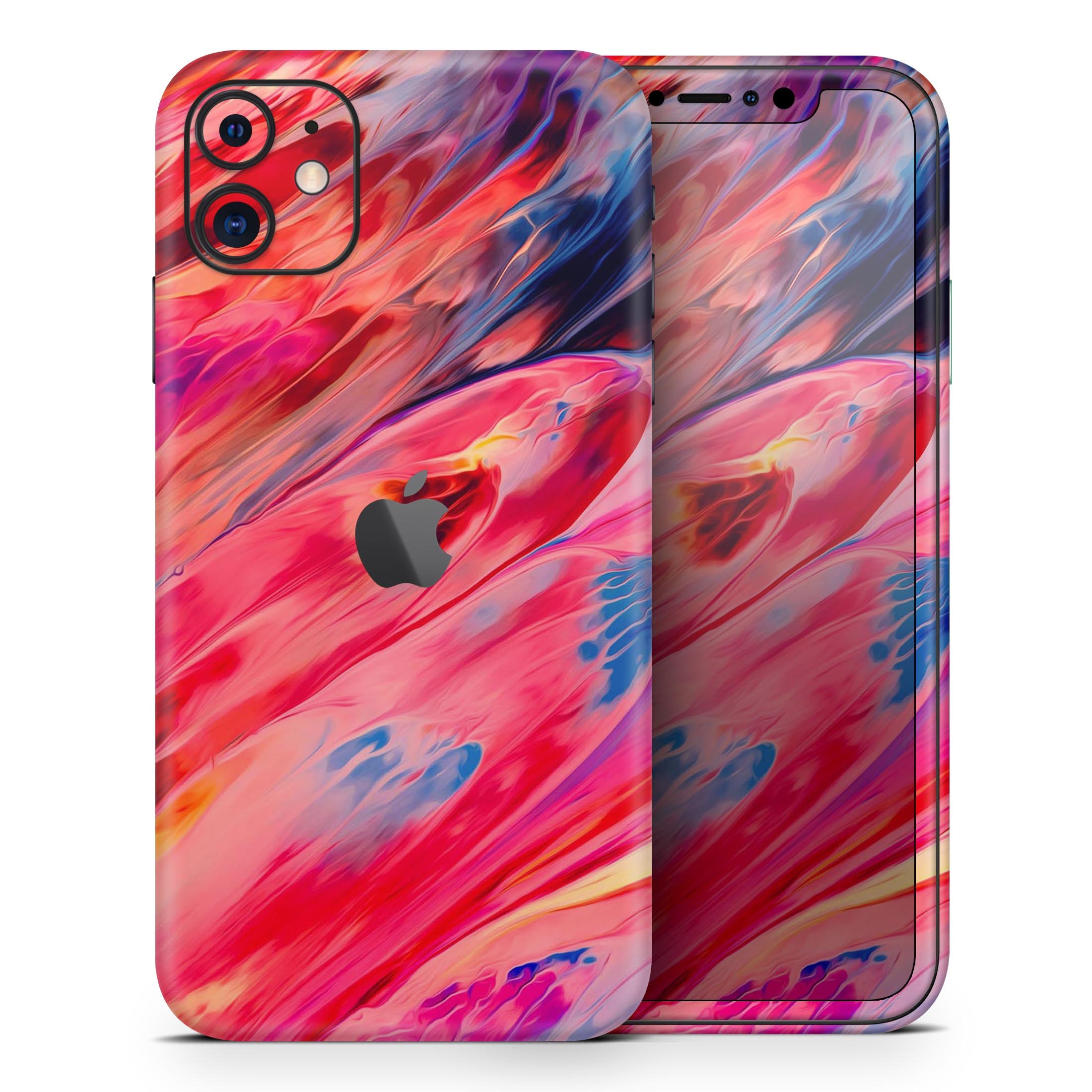 Blurred Abstract Flow V14 Skin-Kit for Apple iPhone, showcasing vibrant colors and a sleek design.