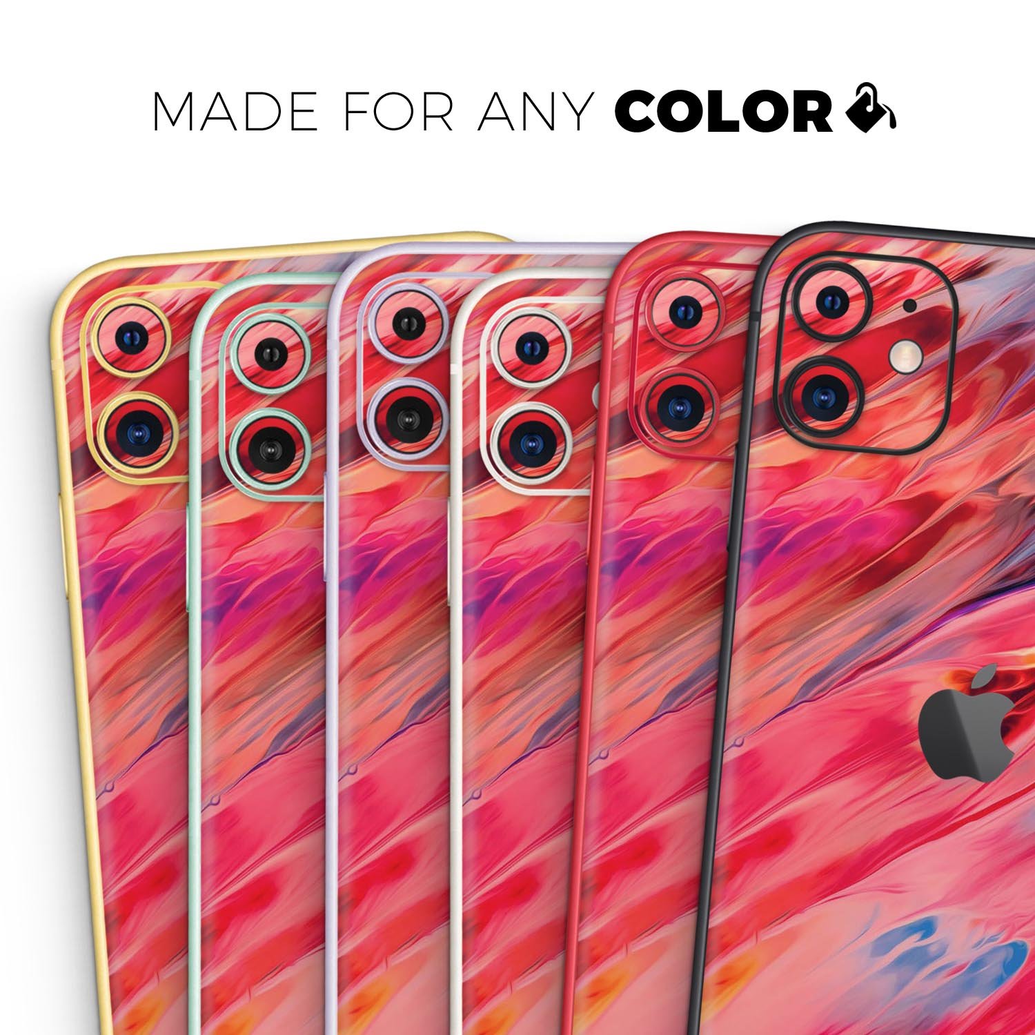 Blurred Abstract Flow V14 Skin-Kit for Apple iPhone, showcasing vibrant colors and a sleek design.