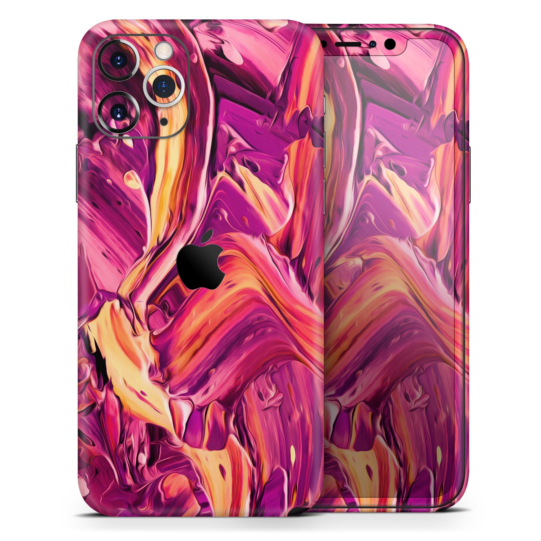 Blurred Abstract Flow V15 Skin-Kit for Apple iPhone, showcasing vibrant colors and sleek design.