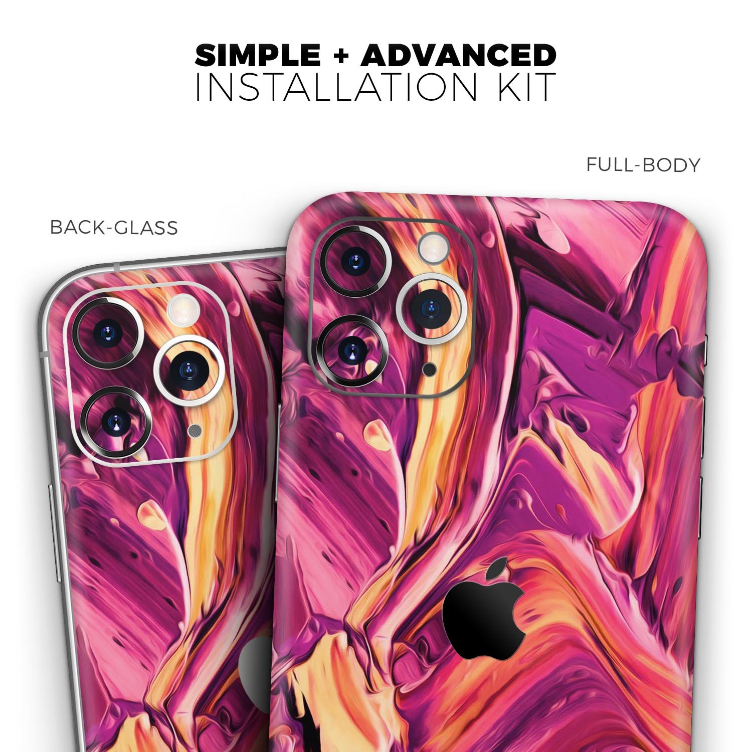 Blurred Abstract Flow V15 Skin-Kit for Apple iPhone, showcasing vibrant colors and sleek design.