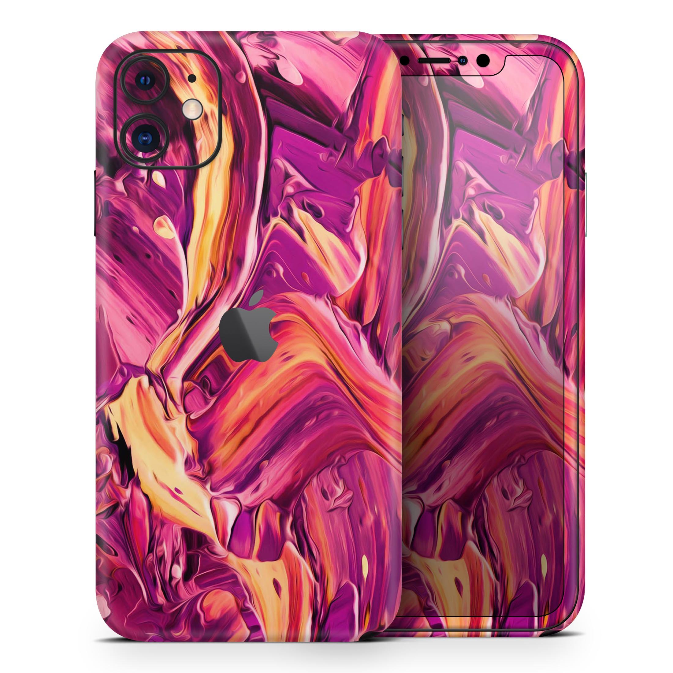 Blurred Abstract Flow V15 Skin-Kit for Apple iPhone, showcasing vibrant colors and sleek design.