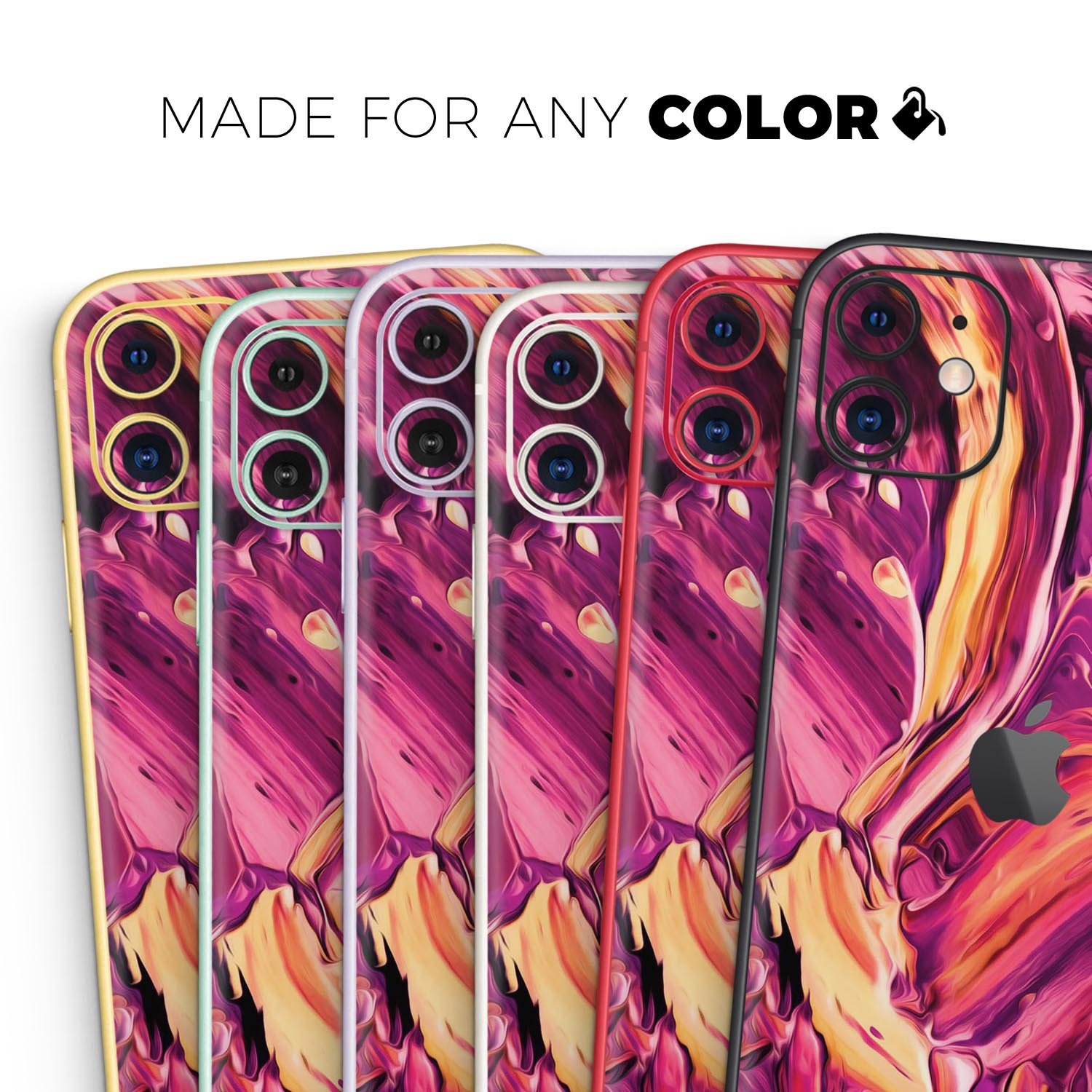 Blurred Abstract Flow V15 Skin-Kit for Apple iPhone, showcasing vibrant colors and sleek design.