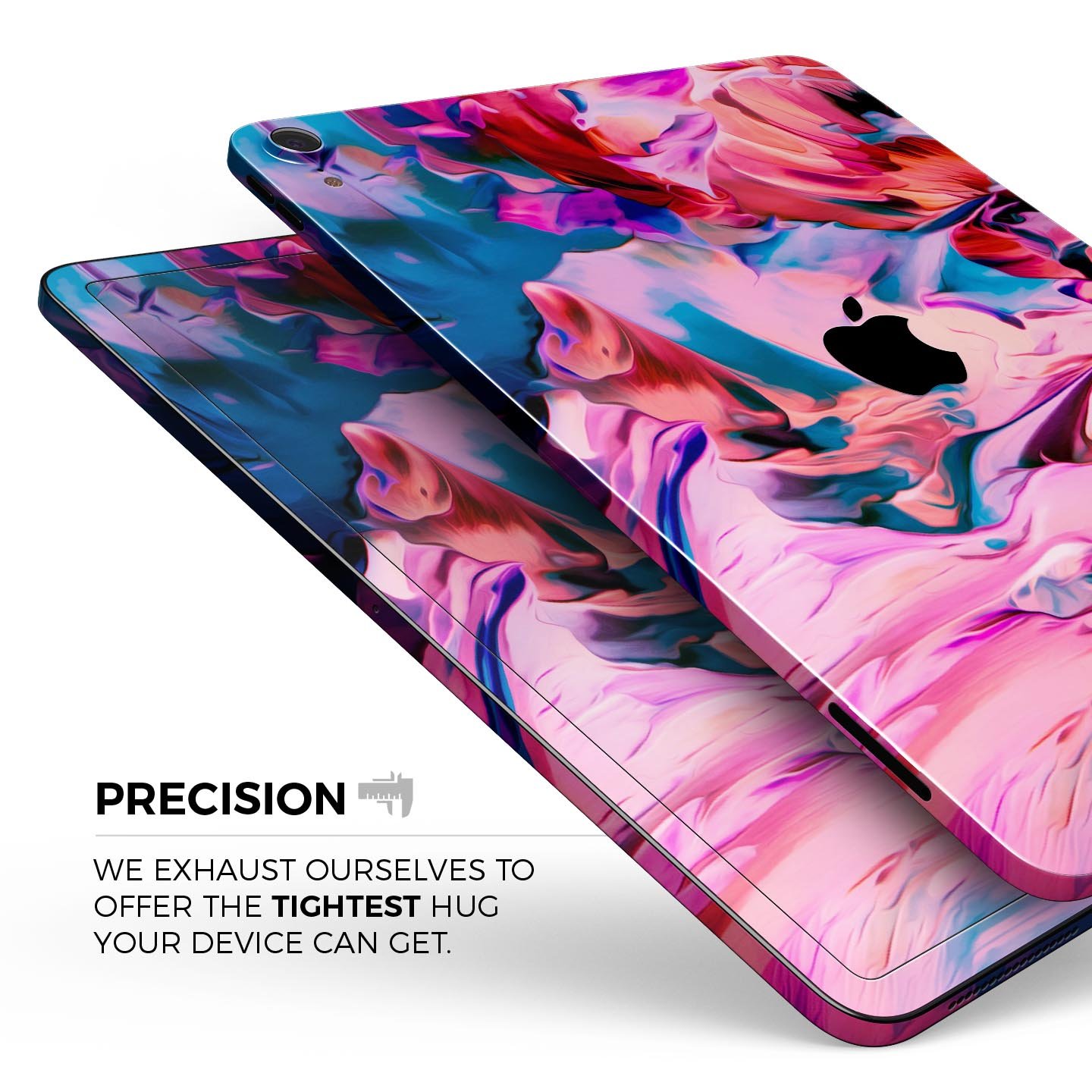 Blurred Abstract Flow V16 skin decal for Apple iPad, showcasing a vibrant abstract design with a smooth finish.