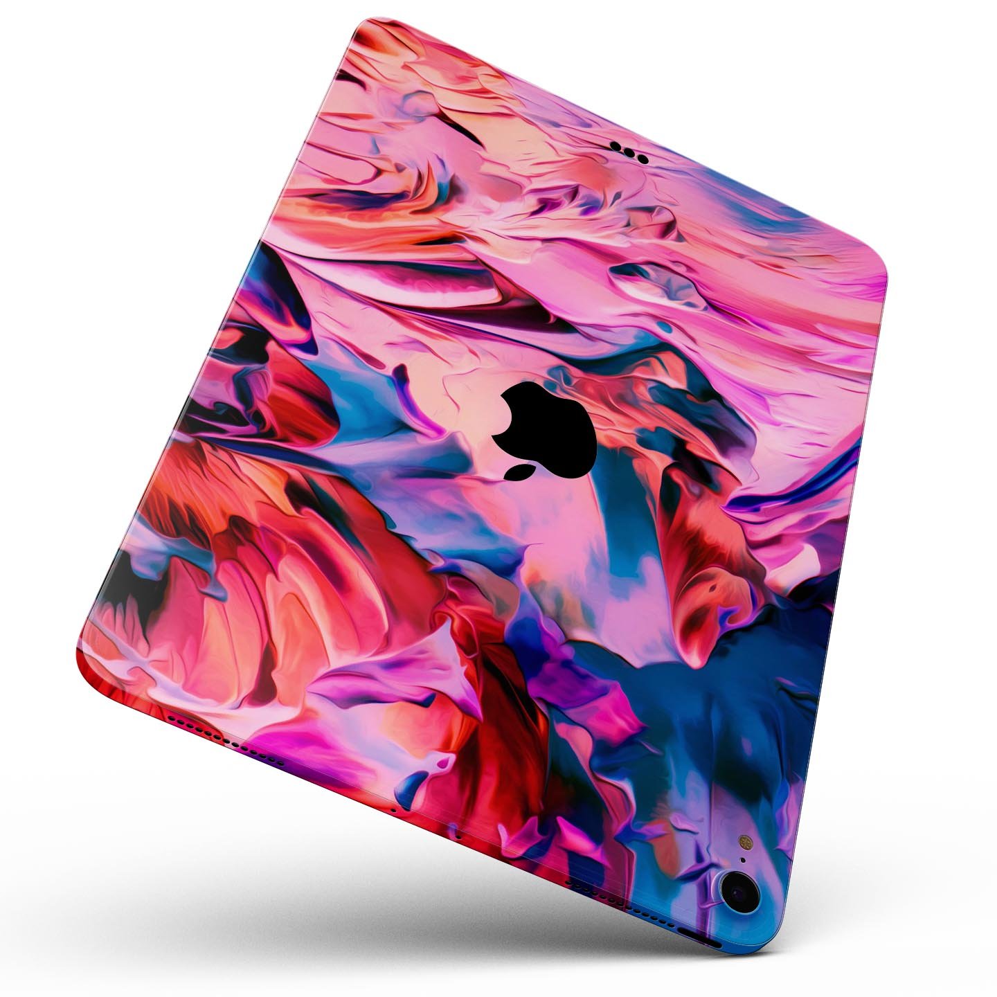 Blurred Abstract Flow V16 skin decal for Apple iPad, showcasing a vibrant abstract design with a smooth finish.