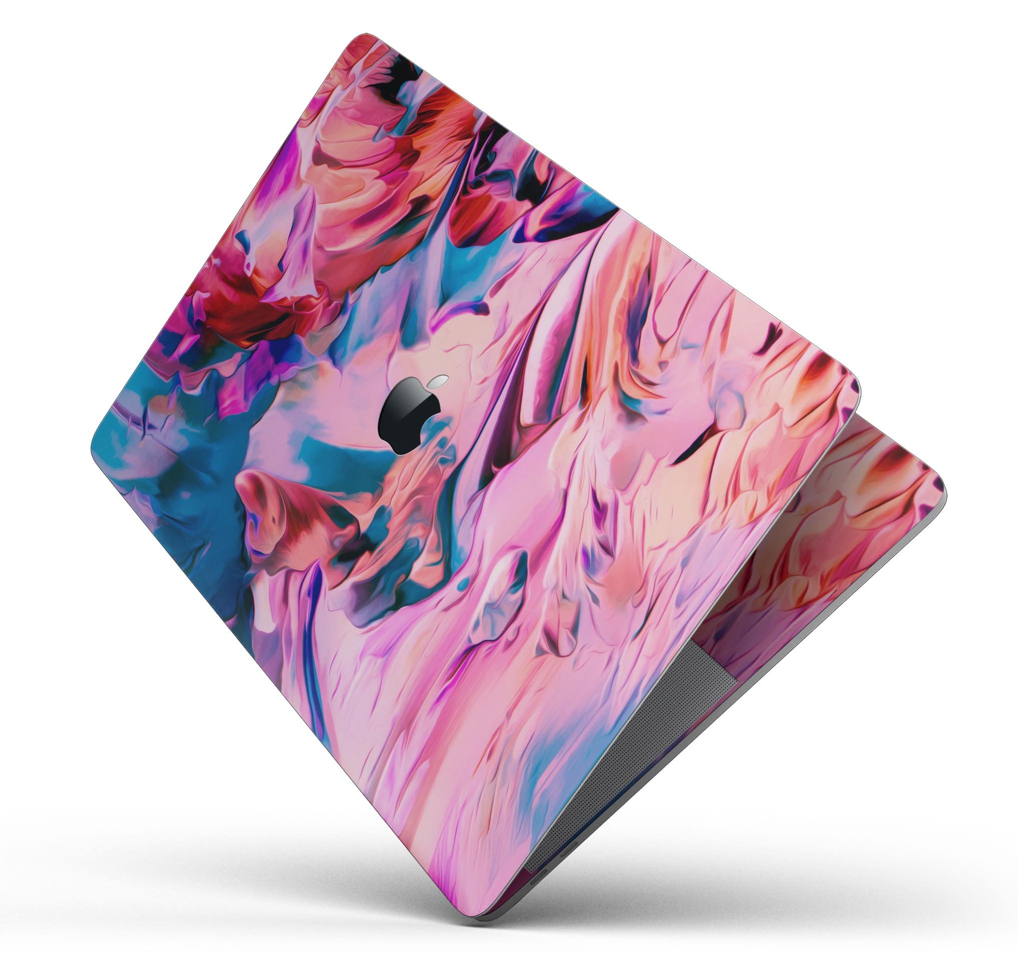 Blurred Abstract Flow V16 skin decal wrap kit for Apple MacBook, showcasing vibrant colors and a sleek design.