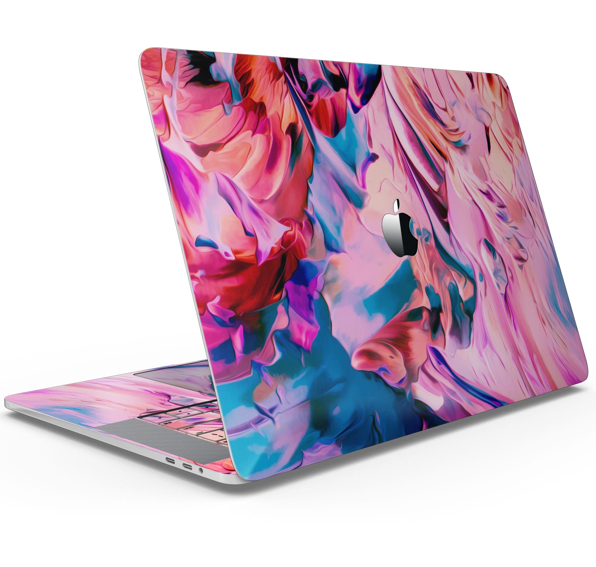 Blurred Abstract Flow V16 skin decal wrap kit for Apple MacBook, showcasing vibrant colors and a sleek design.