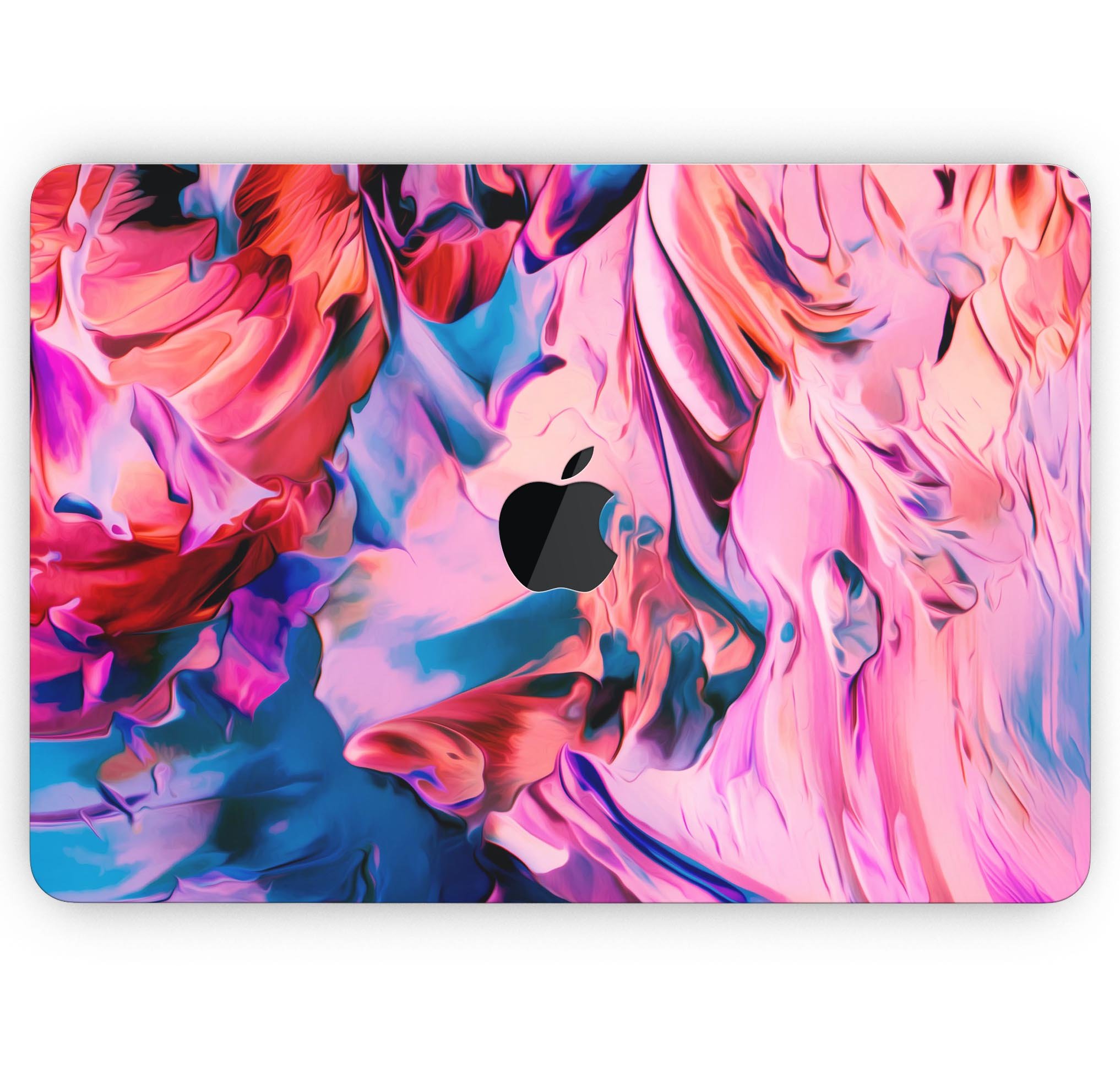 Blurred Abstract Flow V16 skin decal wrap kit for Apple MacBook, showcasing vibrant colors and a sleek design.