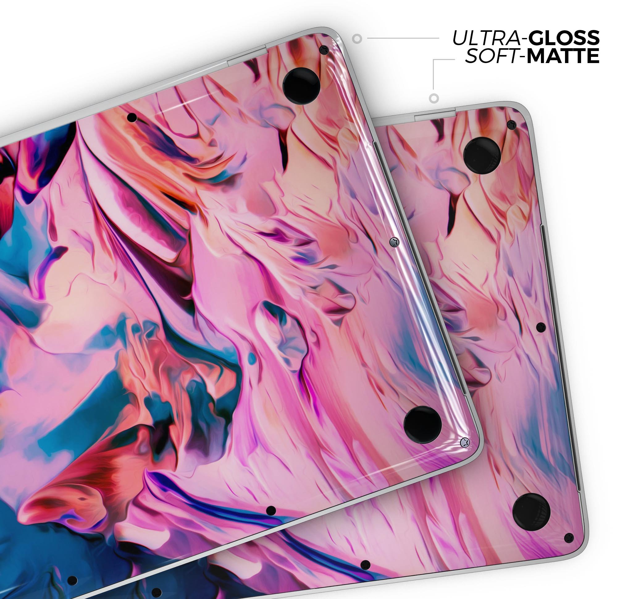 Blurred Abstract Flow V16 skin decal wrap kit for Apple MacBook, showcasing vibrant colors and a sleek design.