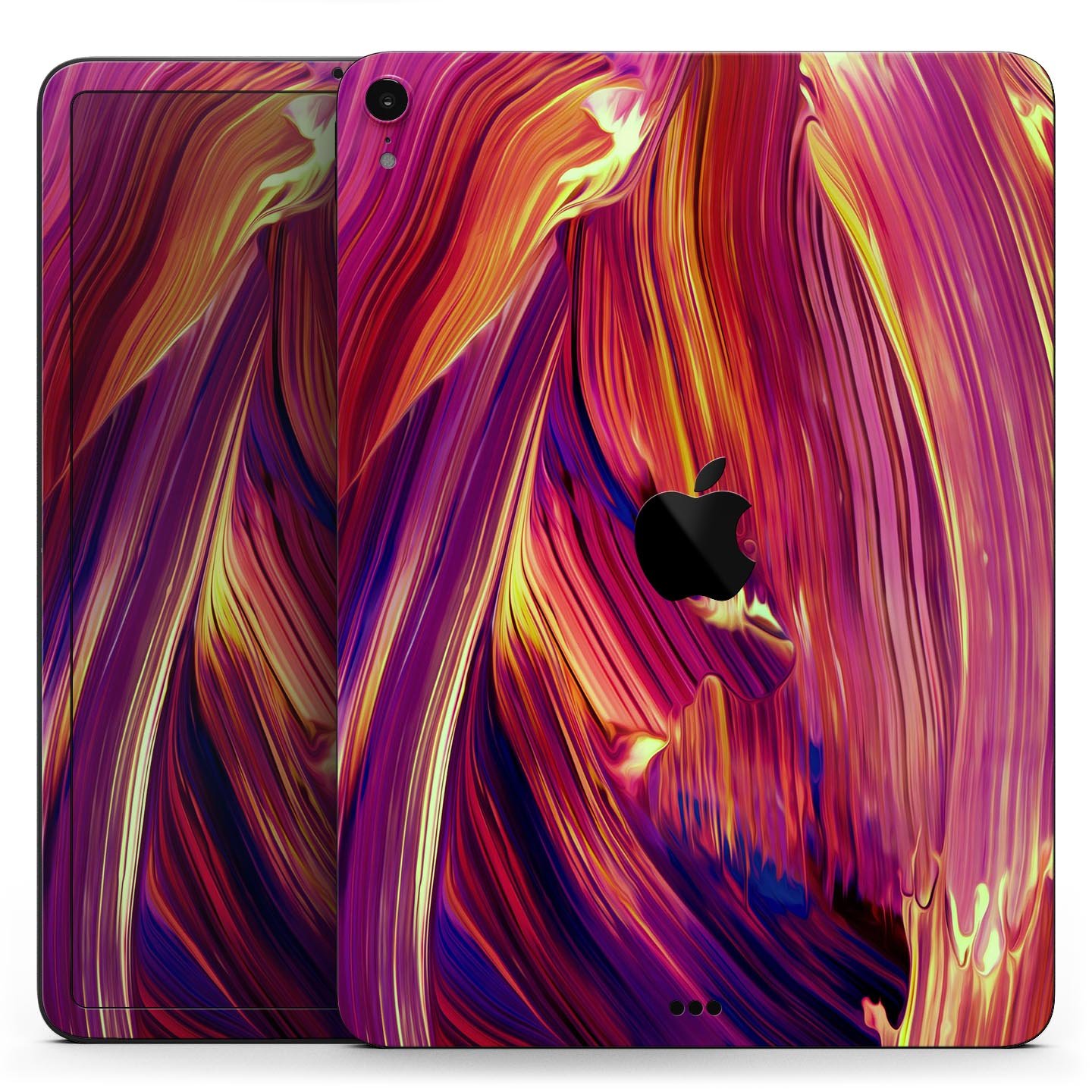 Blurred Abstract Flow V17 skin decal for Apple iPad, showcasing a vibrant abstract design with a smooth finish.