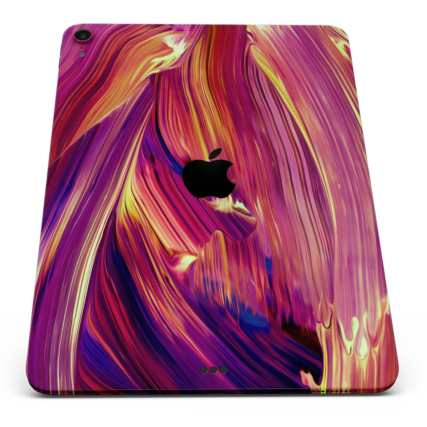 Blurred Abstract Flow V17 skin decal for Apple iPad, showcasing a vibrant abstract design with a smooth finish.