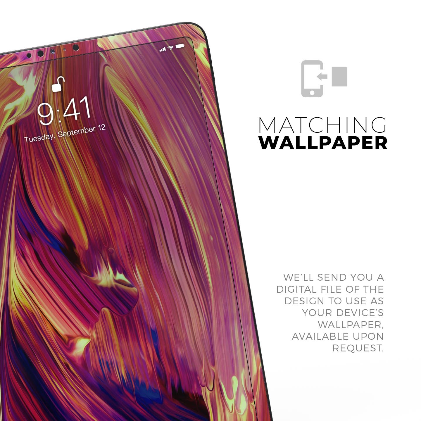 Blurred Abstract Flow V17 skin decal for Apple iPad, showcasing a vibrant abstract design with a smooth finish.