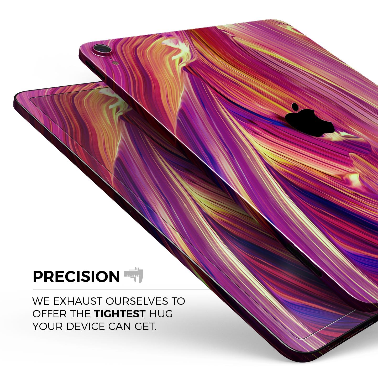 Blurred Abstract Flow V17 skin decal for Apple iPad, showcasing a vibrant abstract design with a smooth finish.