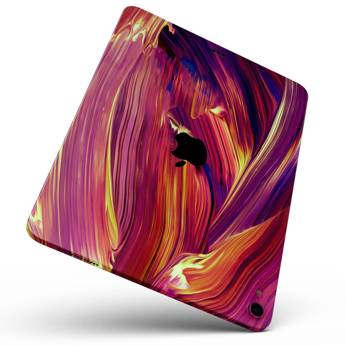 Blurred Abstract Flow V17 skin decal for Apple iPad, showcasing a vibrant abstract design with a smooth finish.