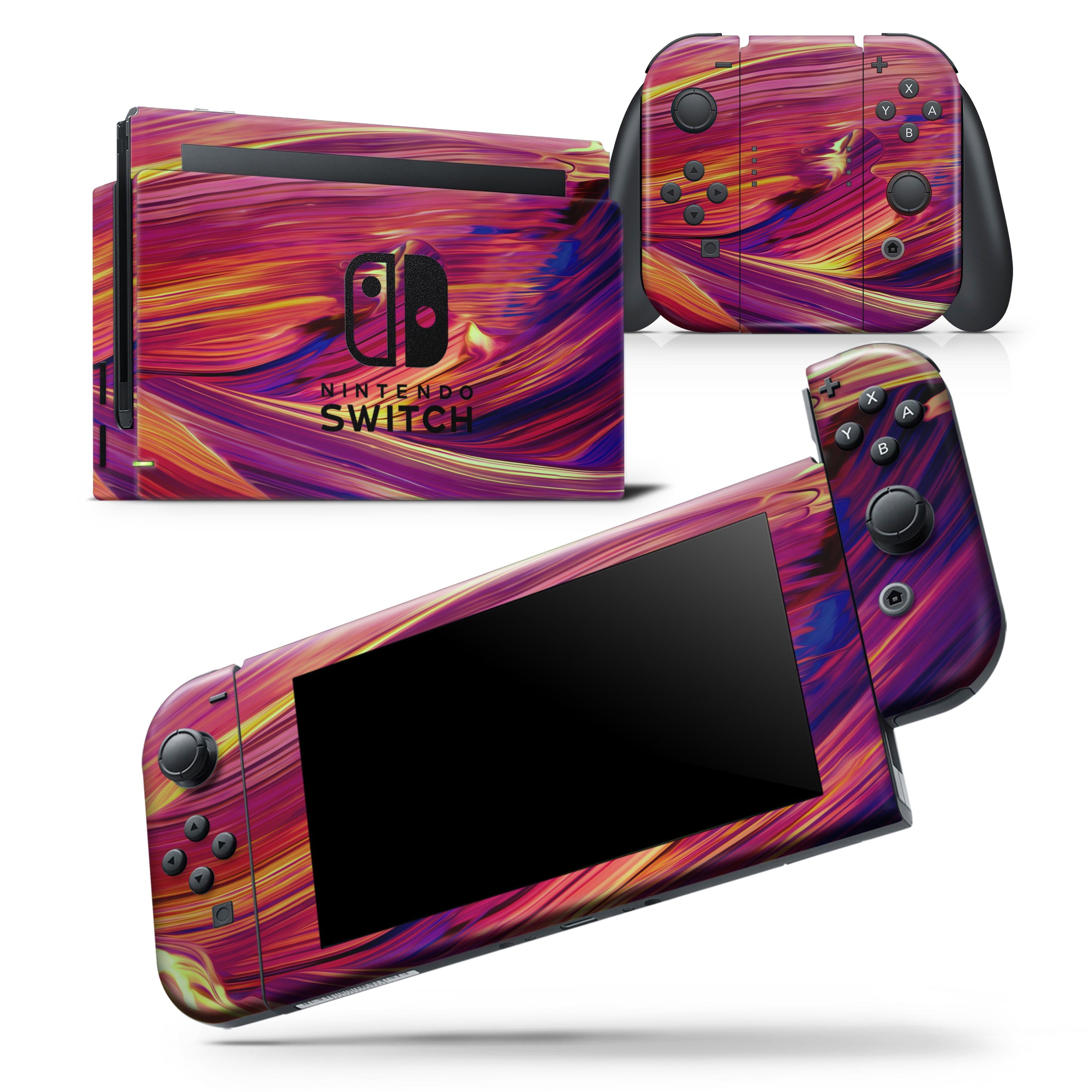 Blurred Abstract Flow V17 skin wrap decal for Nintendo Switch Lite, showcasing vibrant colors and a sleek design that fits perfectly on the console.