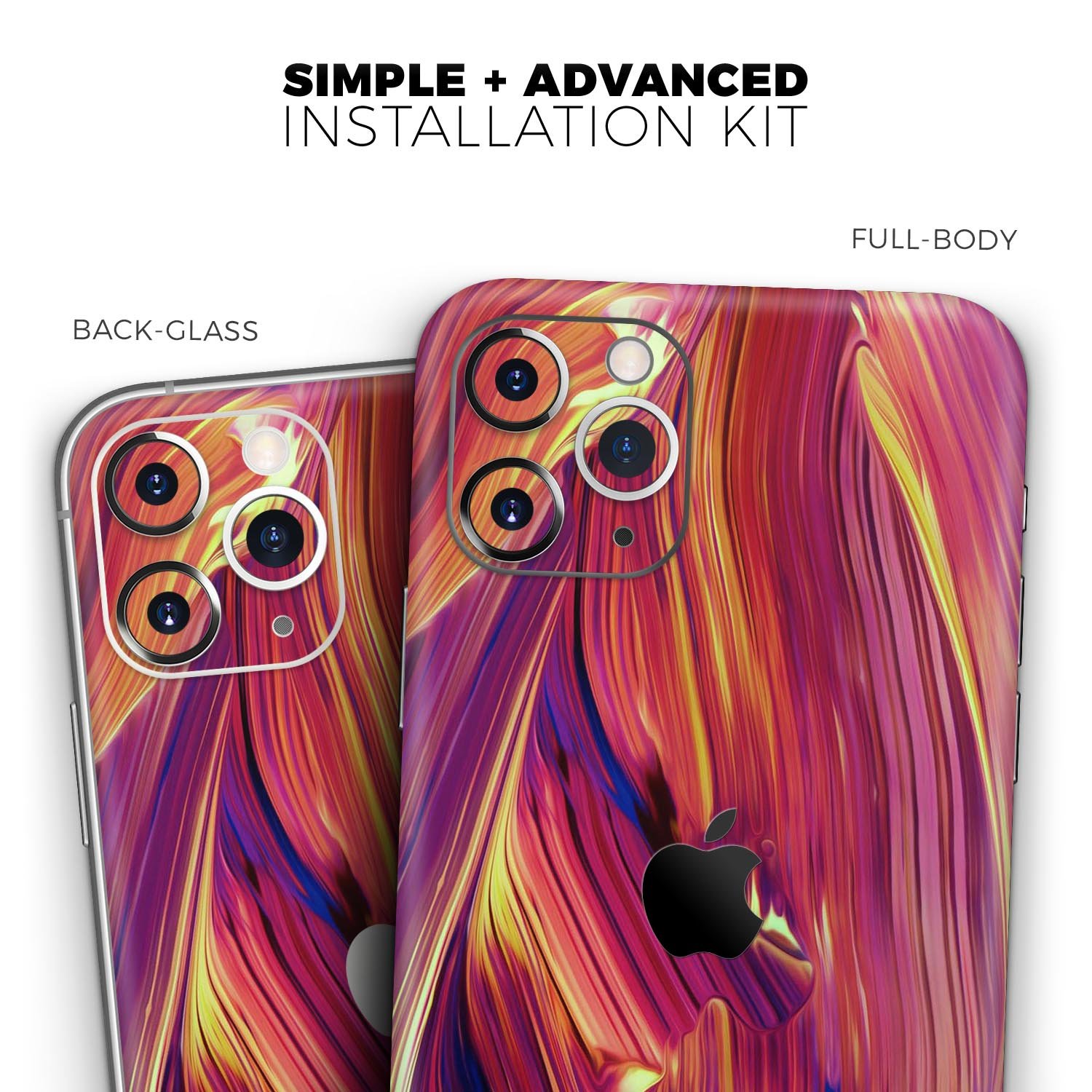 Blurred Abstract Flow V17 skin for Apple iPhone, showcasing vibrant colors and a sleek design.