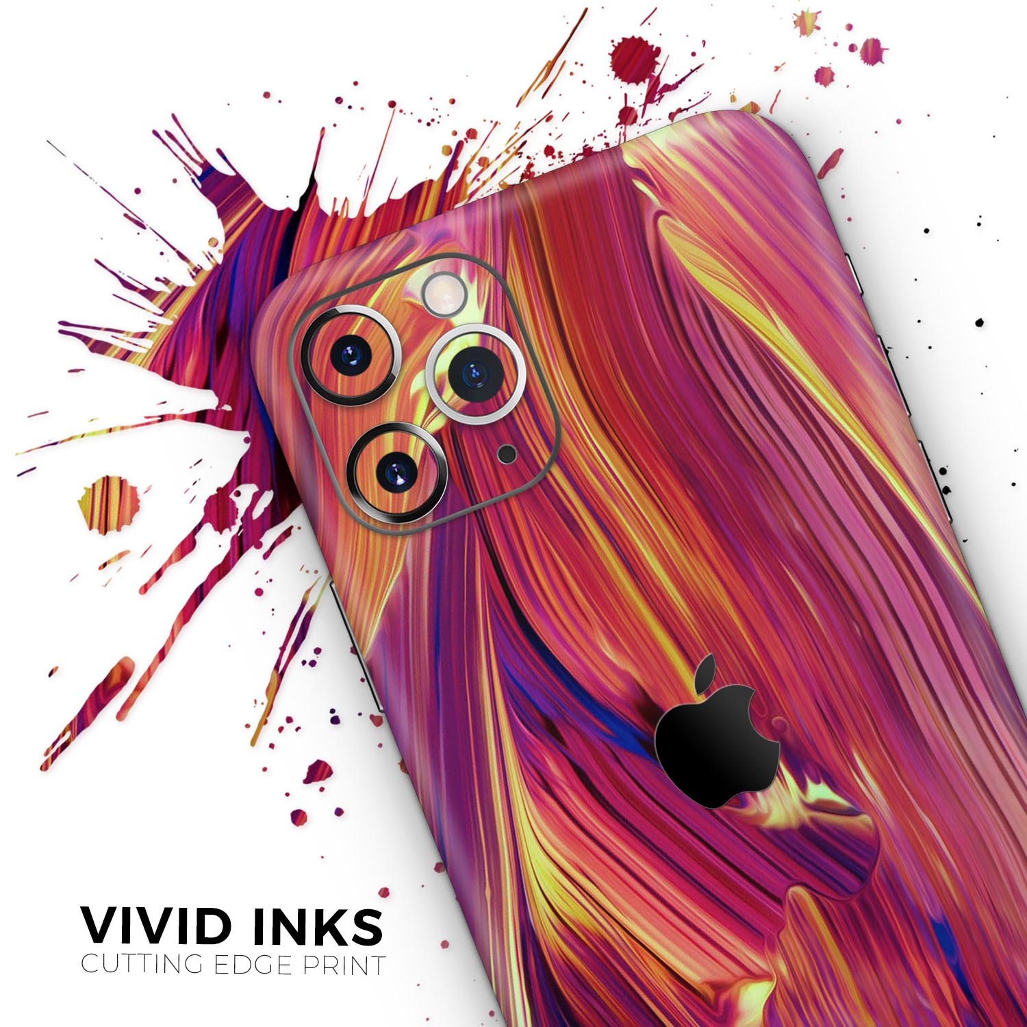 Blurred Abstract Flow V17 skin for Apple iPhone, showcasing vibrant colors and a sleek design.