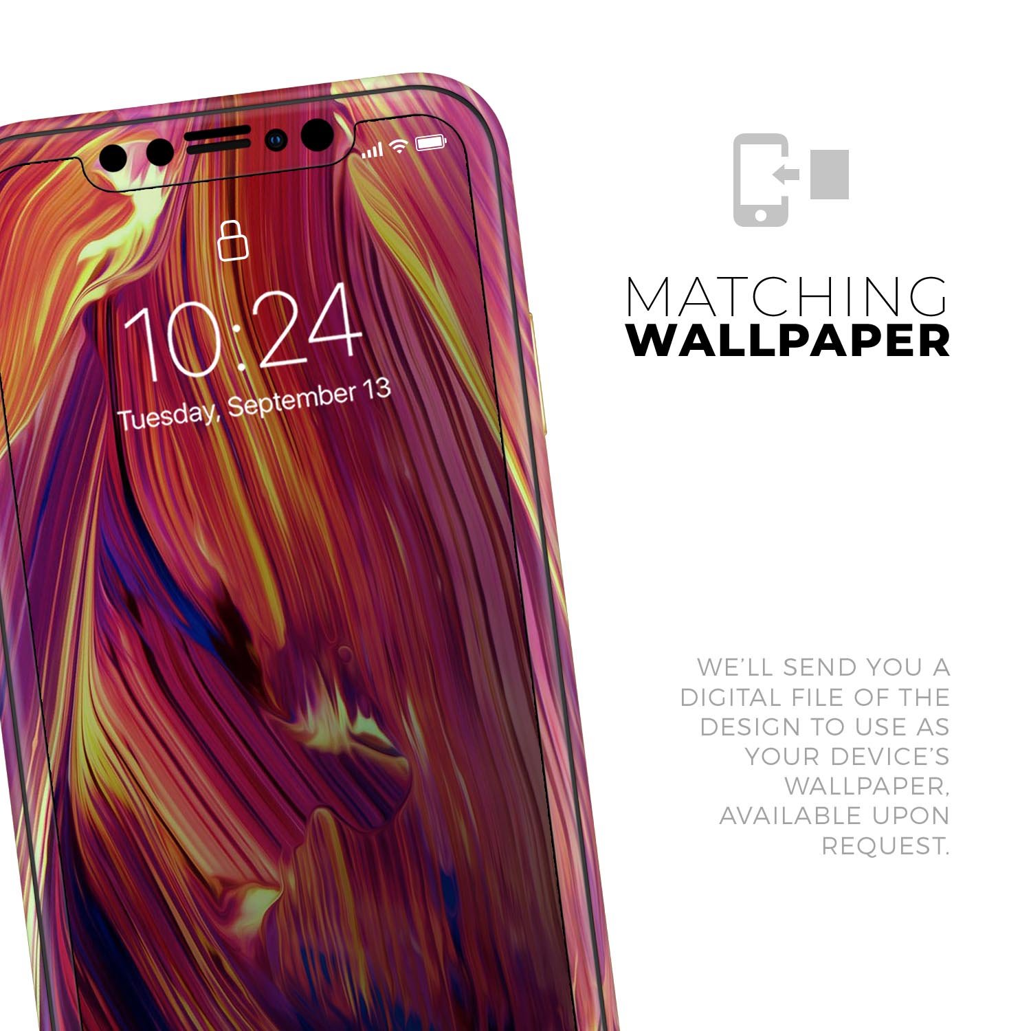 Blurred Abstract Flow V17 skin for Apple iPhone, showcasing vibrant colors and a sleek design.