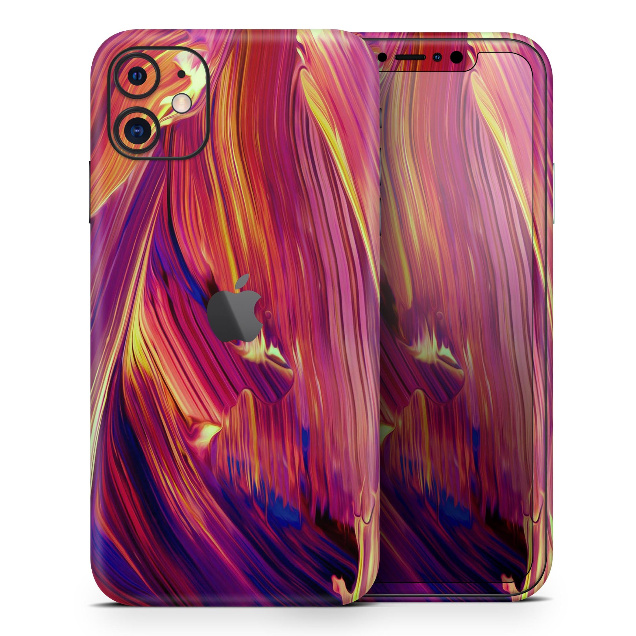 Blurred Abstract Flow V17 skin for Apple iPhone, showcasing vibrant colors and a sleek design.