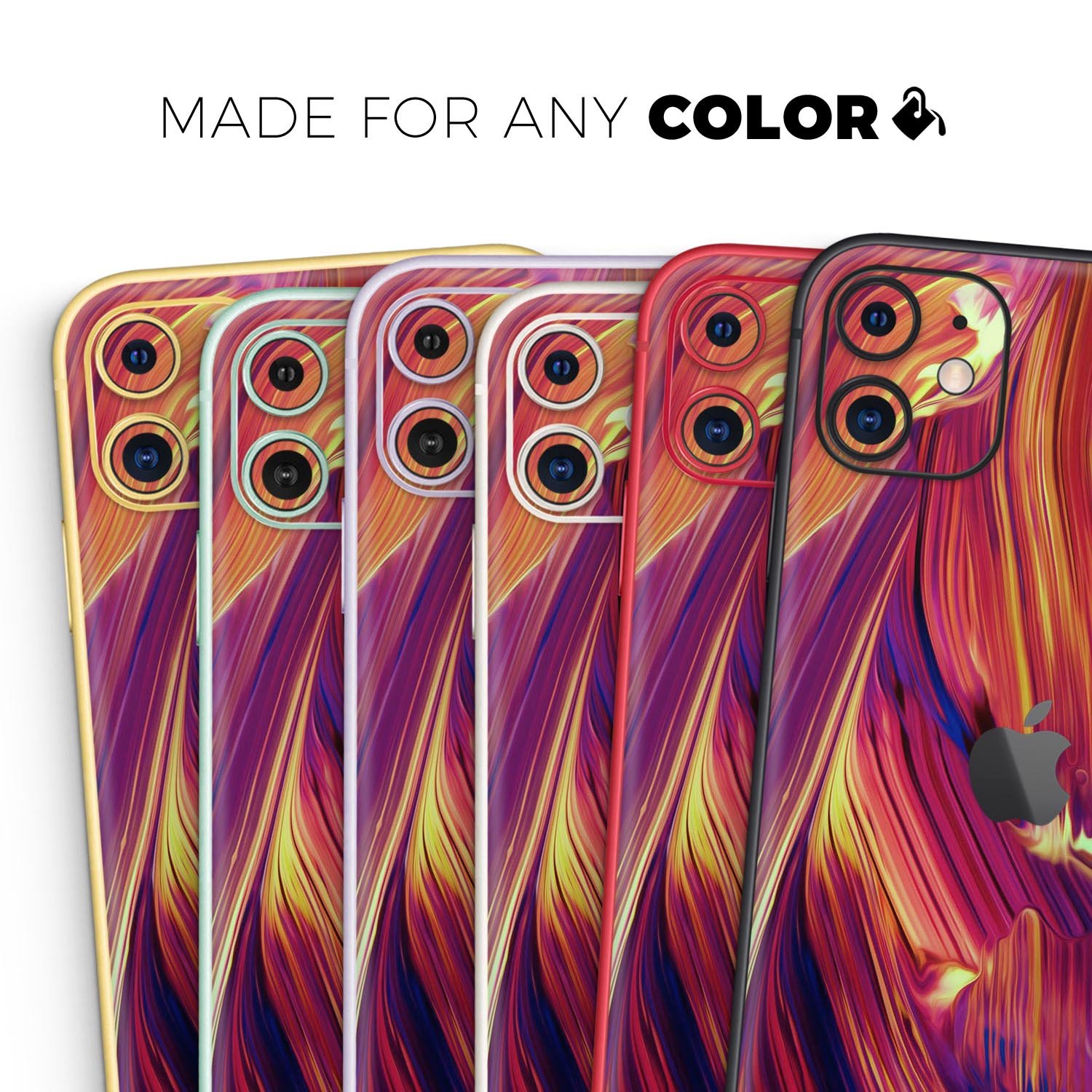 Blurred Abstract Flow V17 skin for Apple iPhone, showcasing vibrant colors and a sleek design.