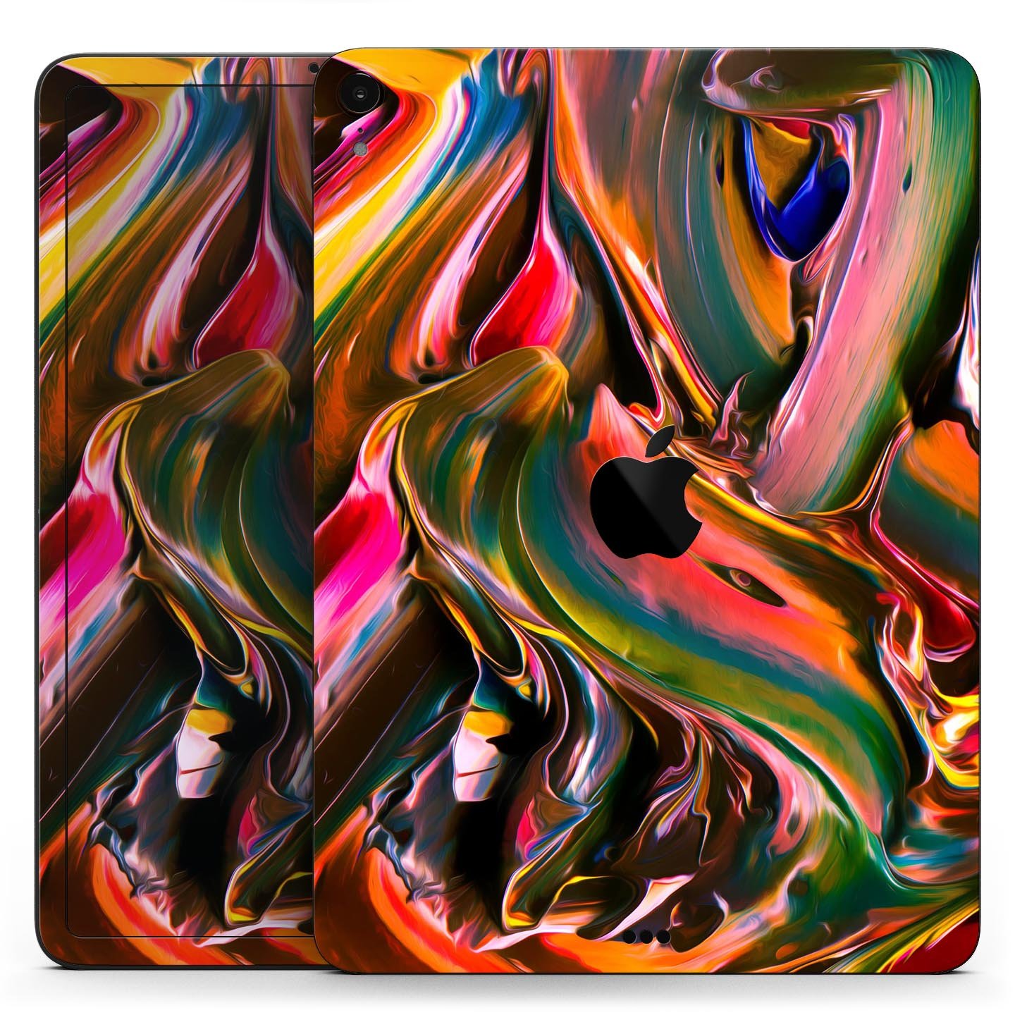 Blurred Abstract Flow V18 skin decal for Apple iPad, showcasing a vibrant and artistic design with premium 3M material.