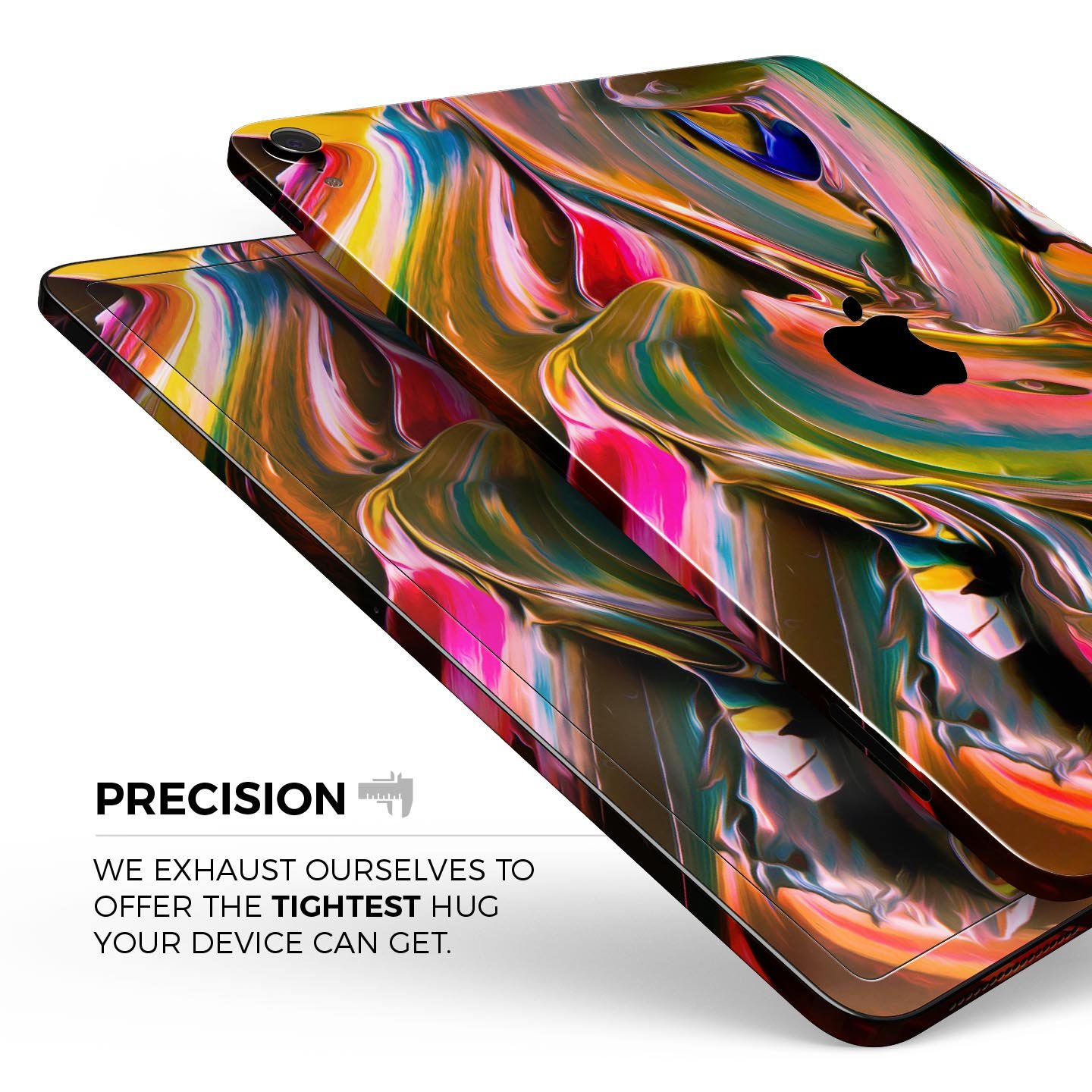 Blurred Abstract Flow V18 skin decal for Apple iPad, showcasing a vibrant and artistic design with premium 3M material.