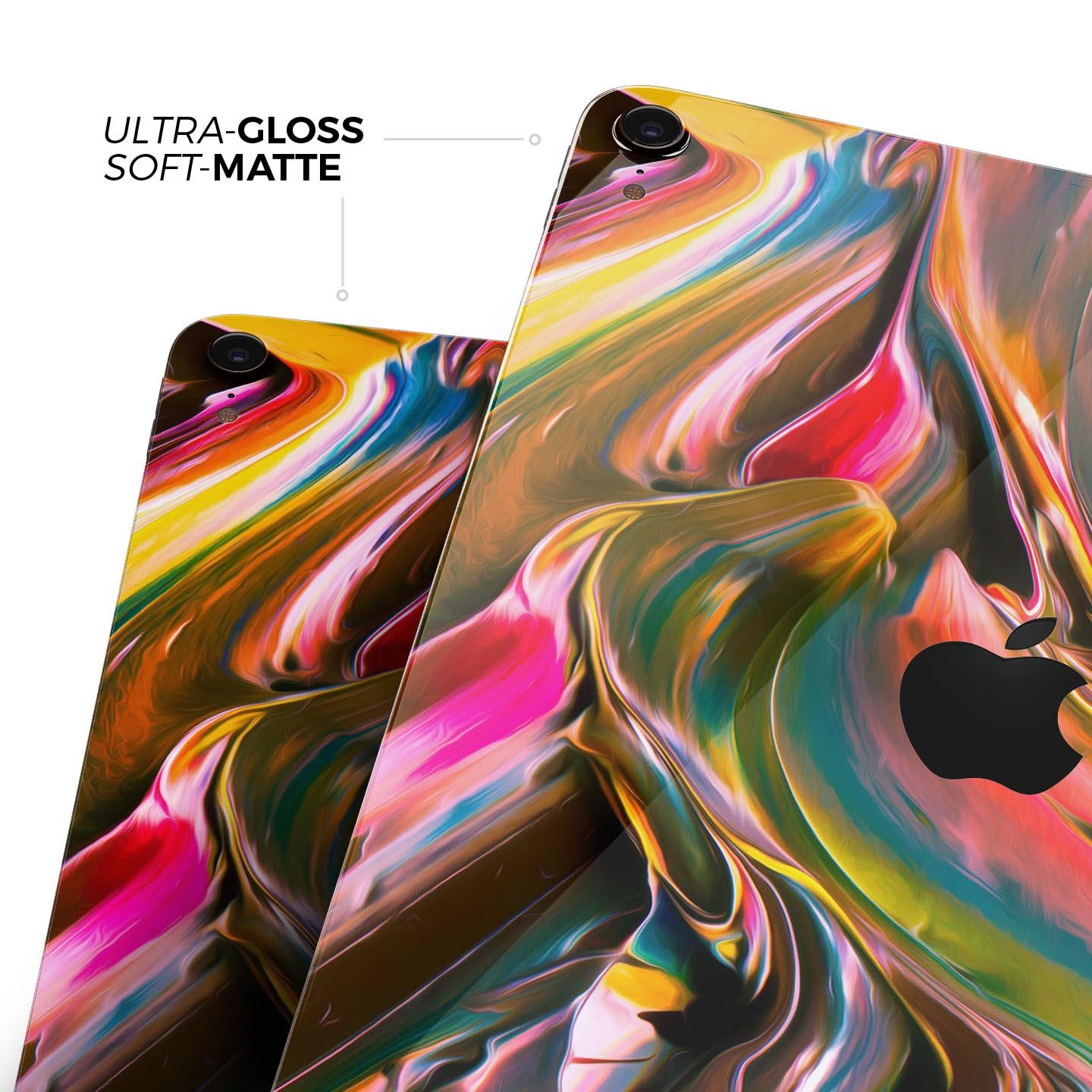 Blurred Abstract Flow V18 skin decal for Apple iPad, showcasing a vibrant and artistic design with premium 3M material.