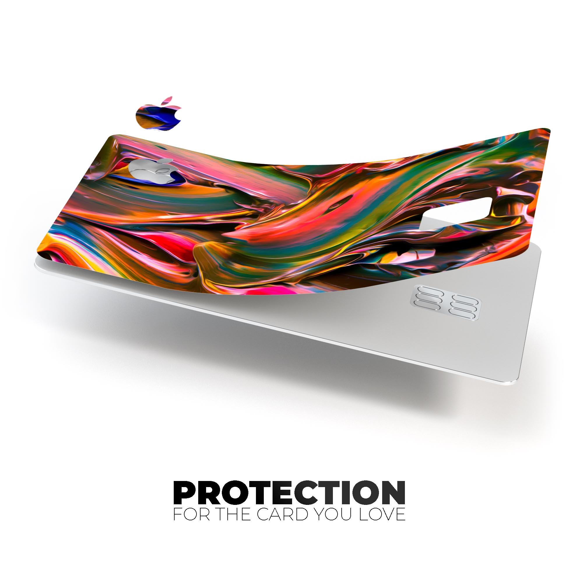 Blurred Abstract Flow V18 decal skin for Apple Card, showcasing vibrant colors and premium vinyl material.