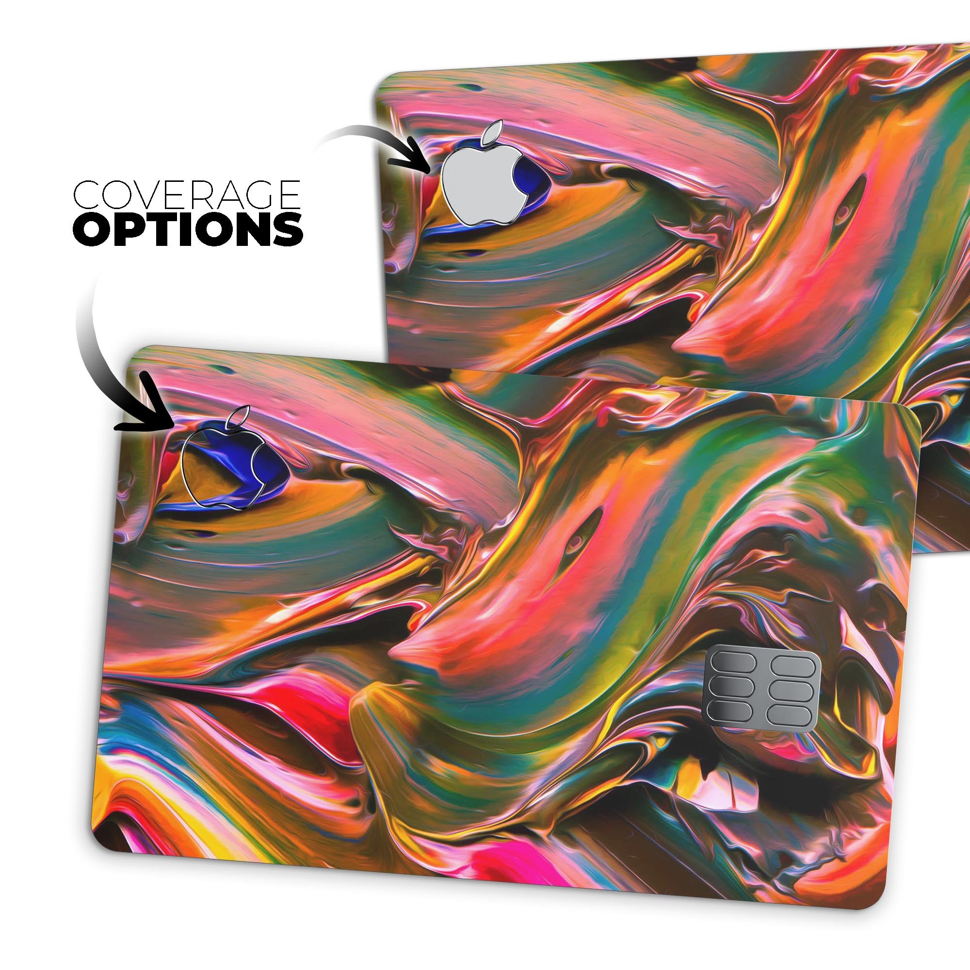 Blurred Abstract Flow V18 decal skin for Apple Card, showcasing vibrant colors and premium vinyl material.