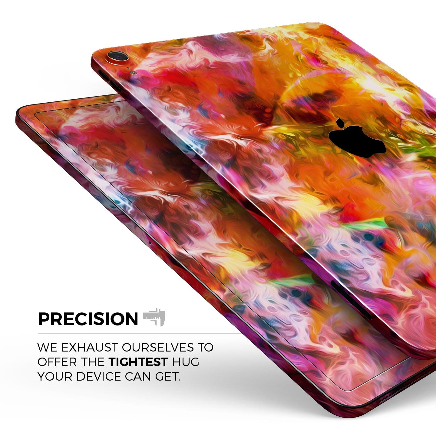 Blurred Abstract Flow V2 skin decal for Apple iPad Pro, showcasing a vibrant abstract design with ultra-thin protection.