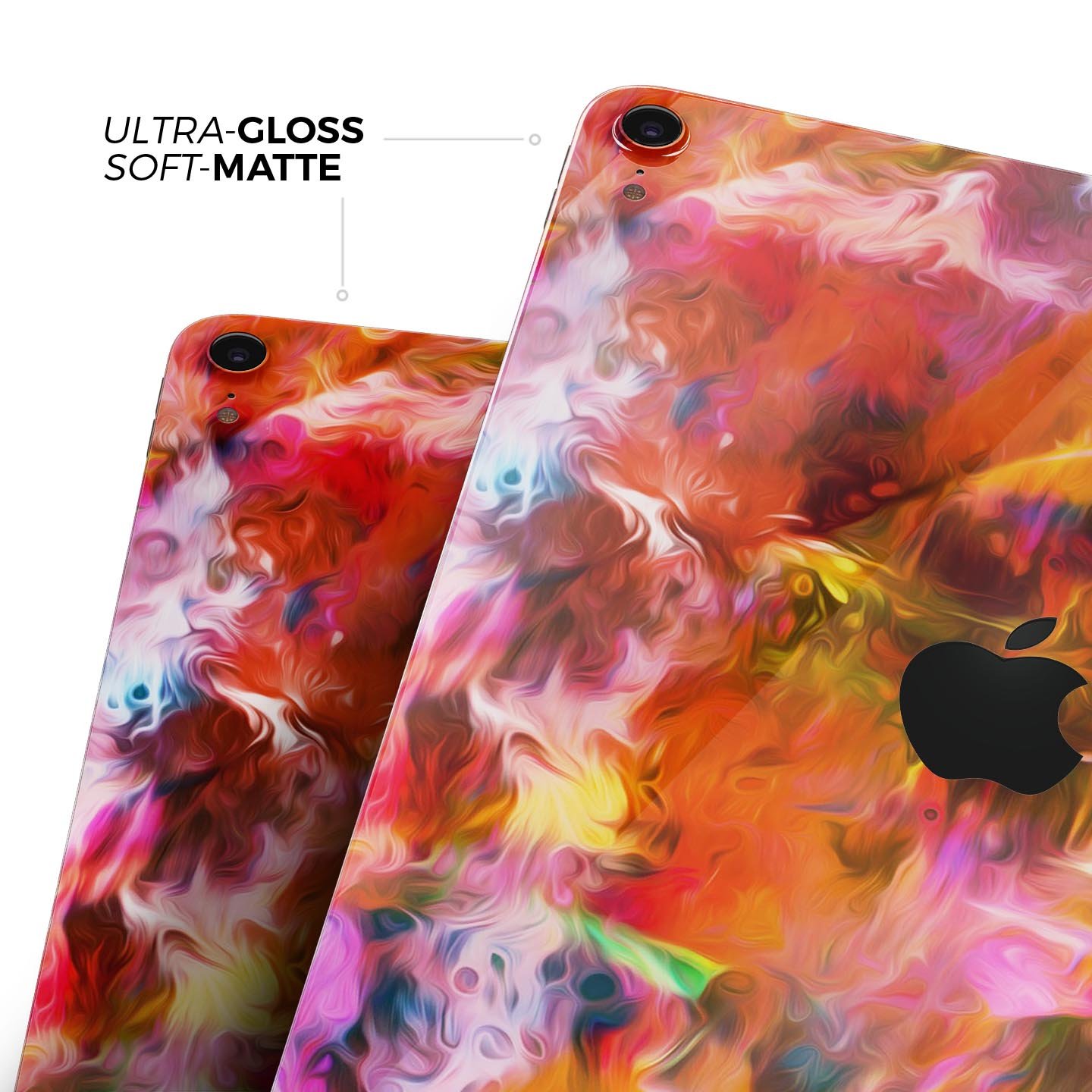 Blurred Abstract Flow V2 skin decal for Apple iPad Pro, showcasing a vibrant abstract design with ultra-thin protection.