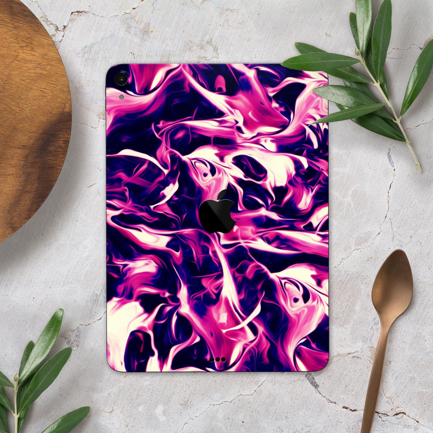 Blurred Abstract Flow V22 skin decal for Apple iPad, showcasing vibrant colors and a sleek design for full body protection.