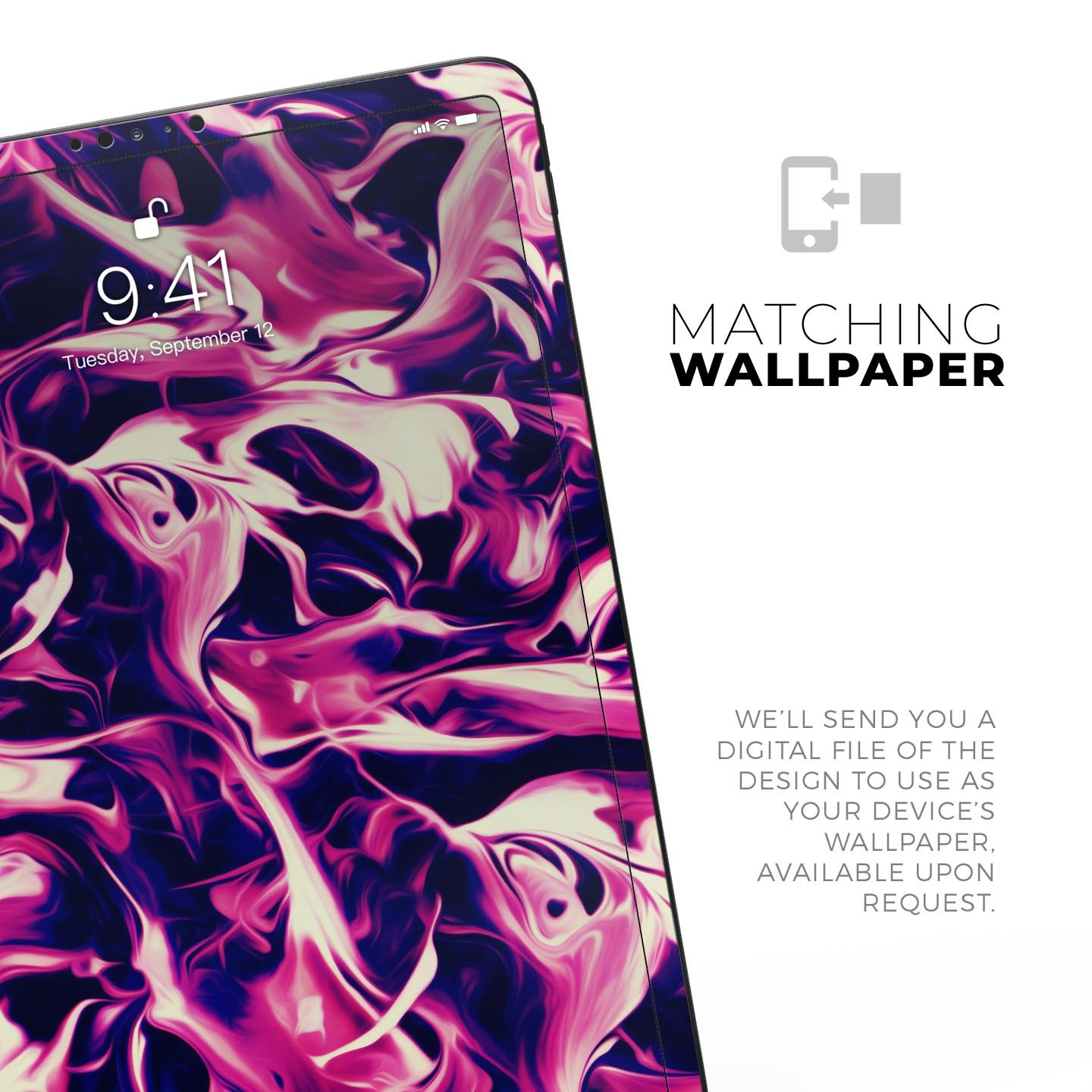 Blurred Abstract Flow V22 skin decal for Apple iPad, showcasing vibrant colors and a sleek design for full body protection.