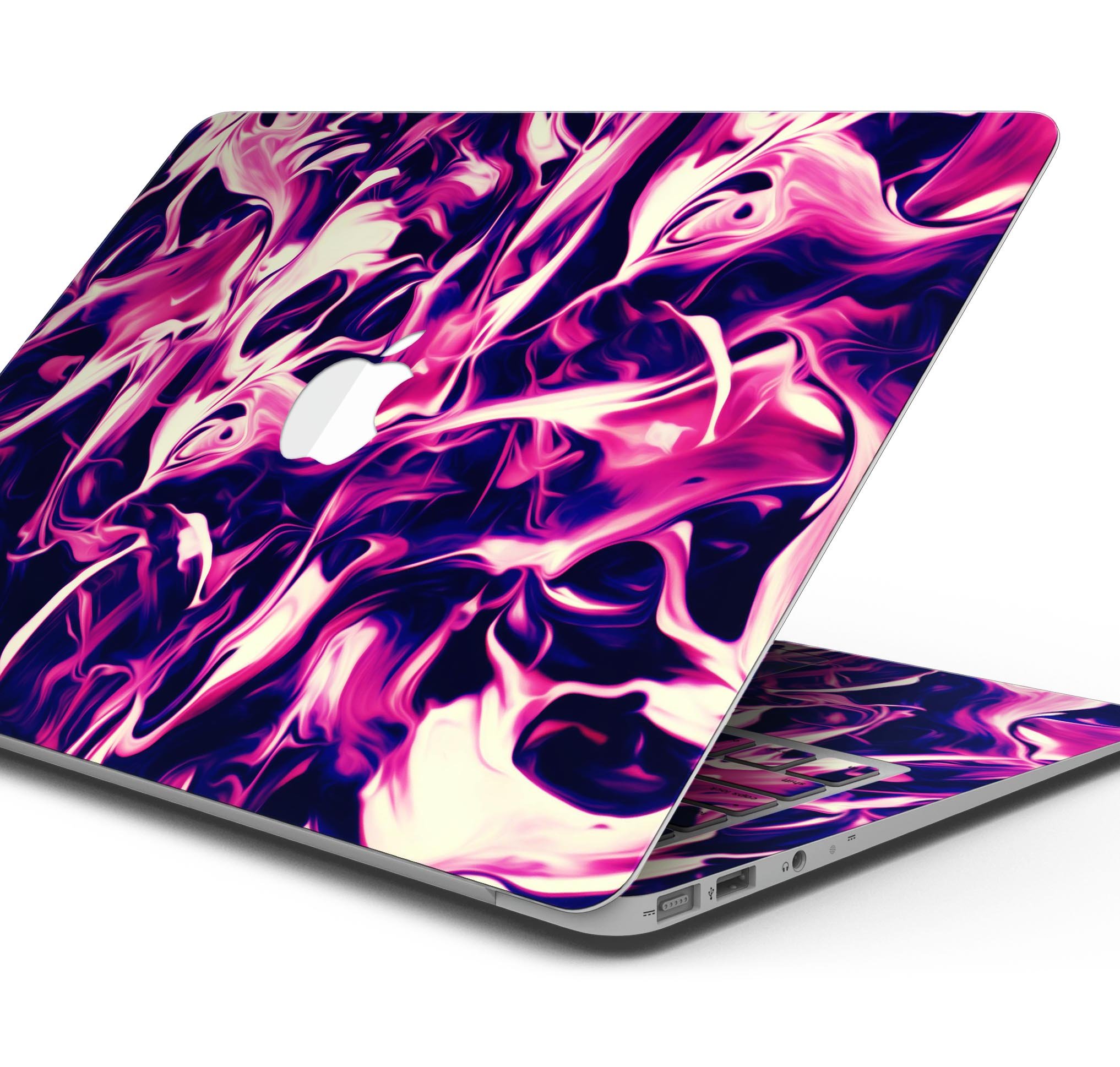 Blurred Abstract Flow V22 skin decal wrap kit for MacBook, showcasing vibrant abstract design and premium vinyl material.