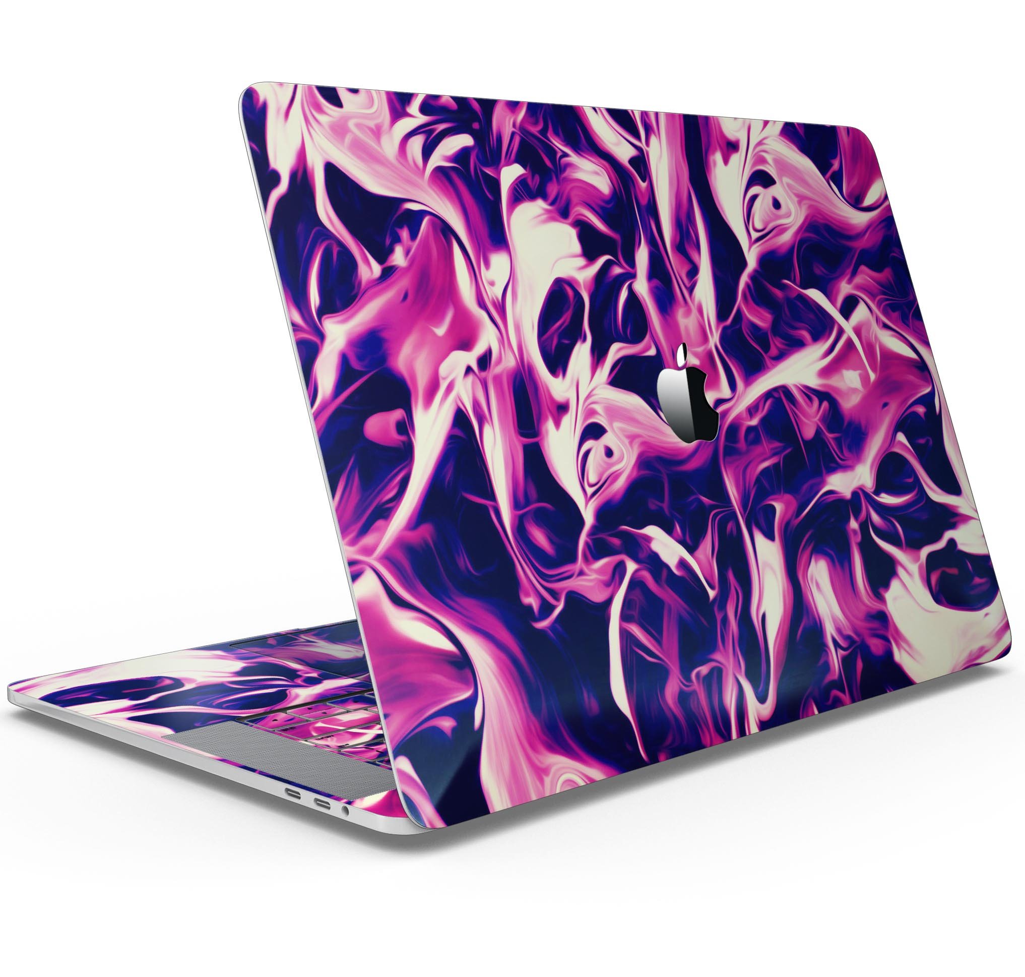 Blurred Abstract Flow V22 skin decal wrap kit for MacBook, showcasing vibrant abstract design and premium vinyl material.