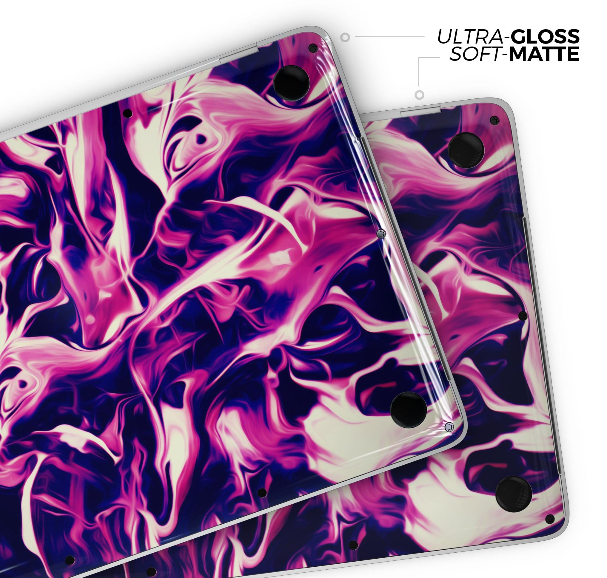 Blurred Abstract Flow V22 skin decal wrap kit for MacBook, showcasing vibrant abstract design and premium vinyl material.