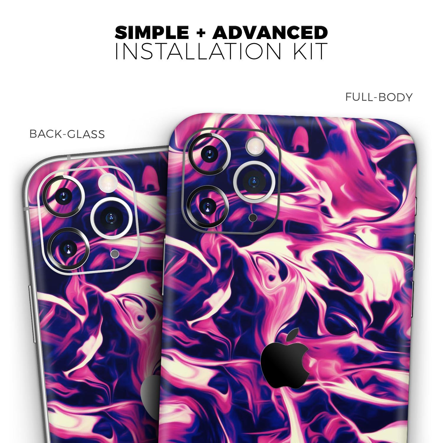 Blurred Abstract Flow V22 Skin-Kit for Apple iPhone, showcasing vibrant abstract design and premium vinyl material.