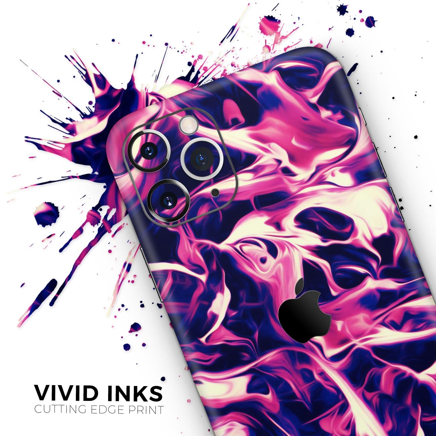 Blurred Abstract Flow V22 Skin-Kit for Apple iPhone, showcasing vibrant abstract design and premium vinyl material.