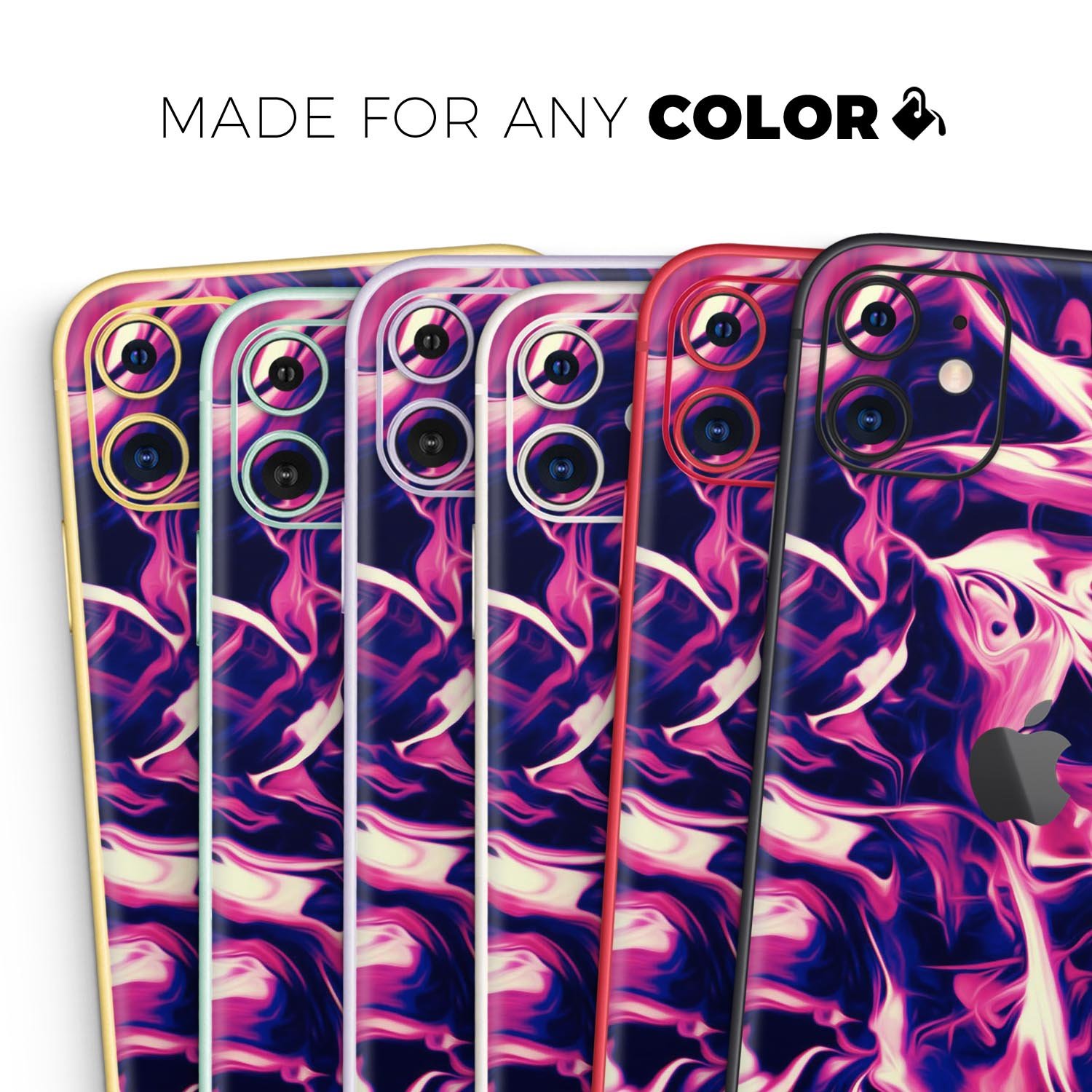 Blurred Abstract Flow V22 Skin-Kit for Apple iPhone, showcasing vibrant abstract design and premium vinyl material.