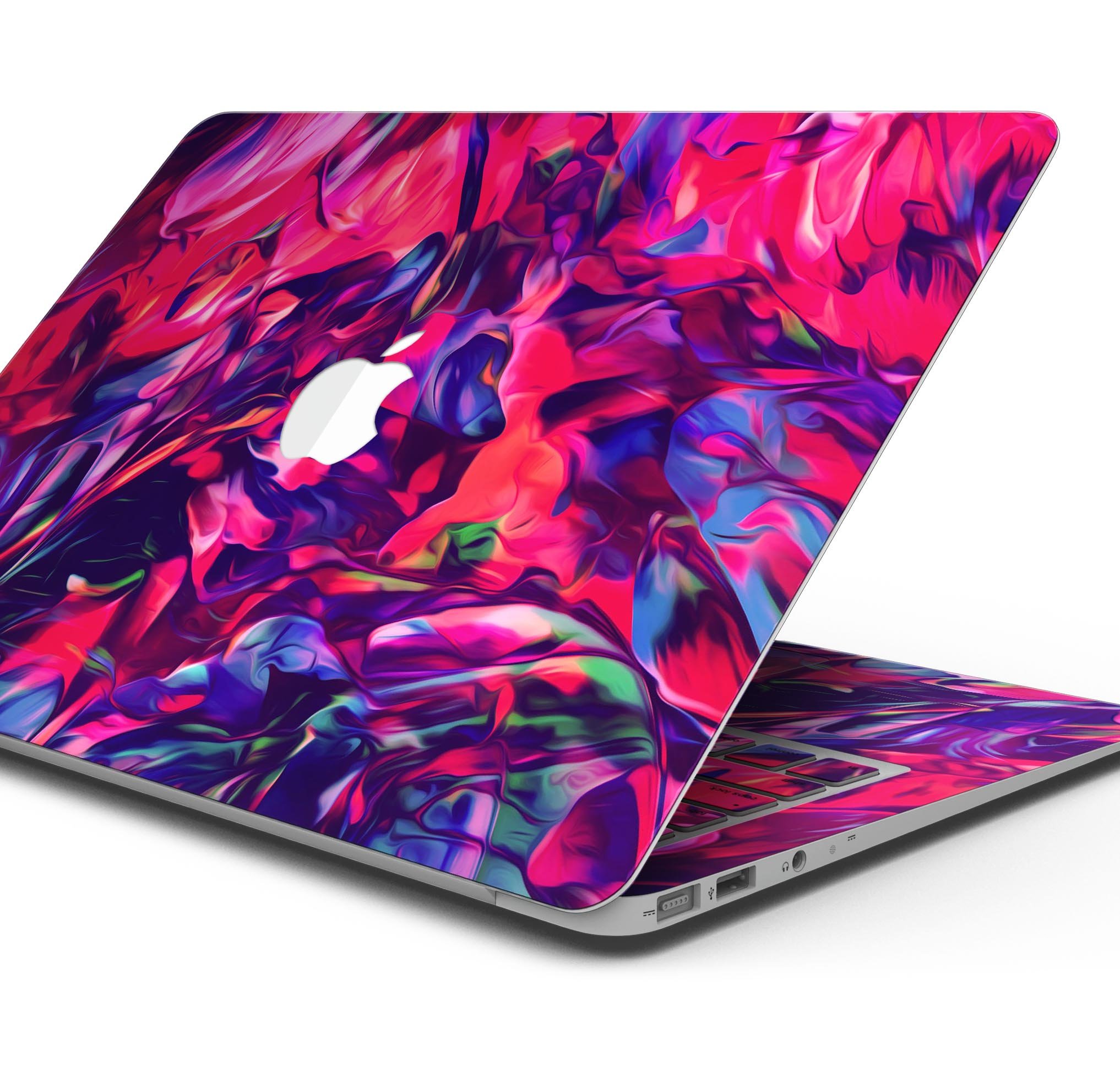 Blurred Abstract Flow V20 skin decal wrap kit for MacBook, showcasing vibrant abstract design and premium vinyl material.