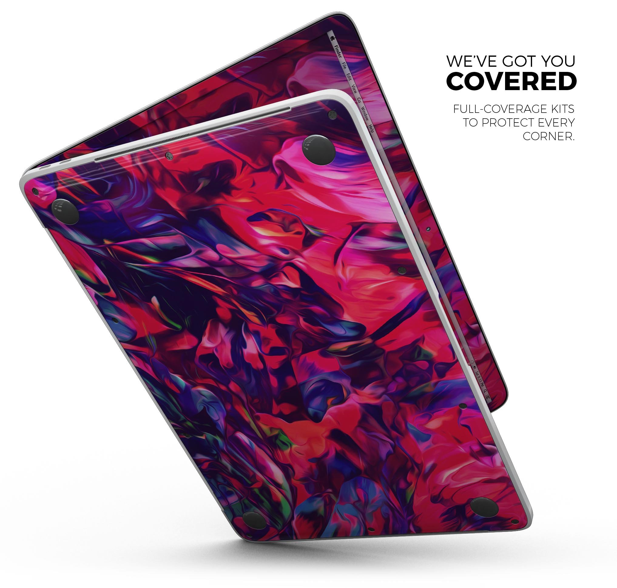 Blurred Abstract Flow V20 skin decal wrap kit for MacBook, showcasing vibrant abstract design and premium vinyl material.