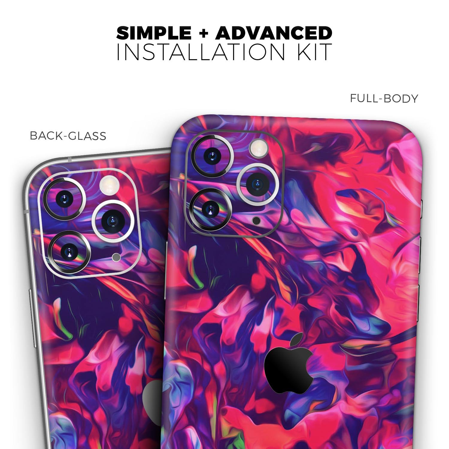 Blurred Abstract Flow V20 Skin-Kit for Apple iPhone, showcasing a vibrant abstract design with a smooth finish.