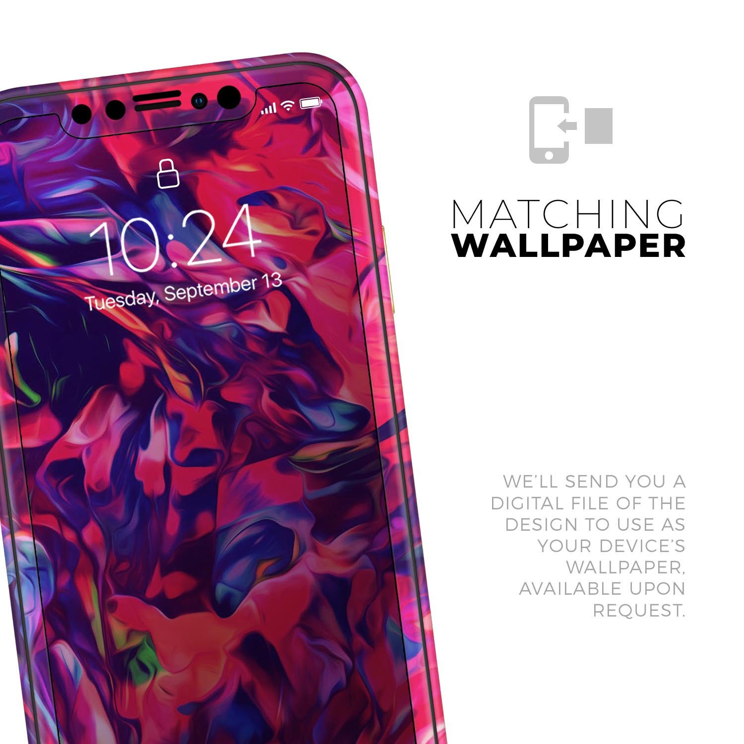 Blurred Abstract Flow V20 Skin-Kit for Apple iPhone, showcasing a vibrant abstract design with a smooth finish.