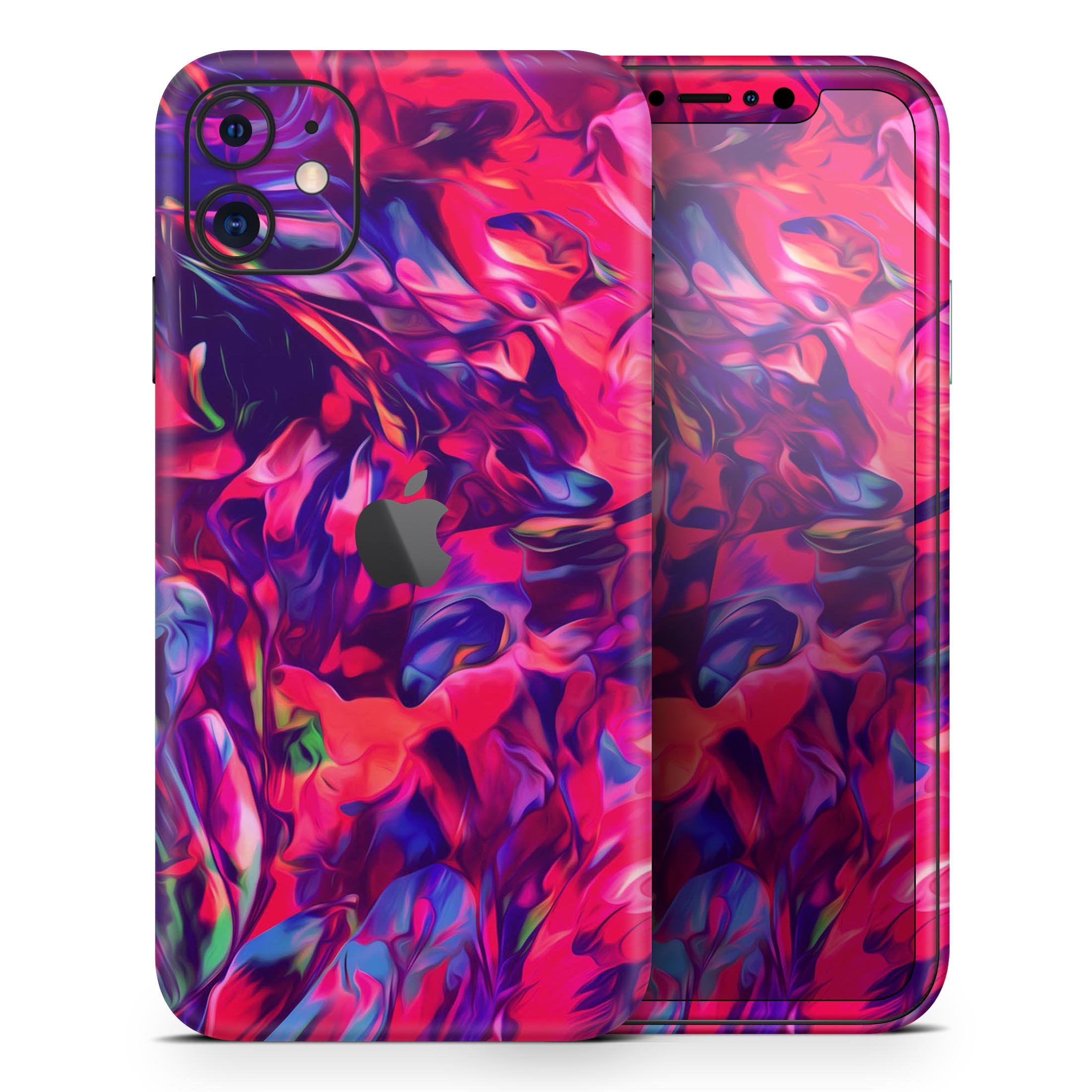 Blurred Abstract Flow V20 Skin-Kit for Apple iPhone, showcasing a vibrant abstract design with a smooth finish.