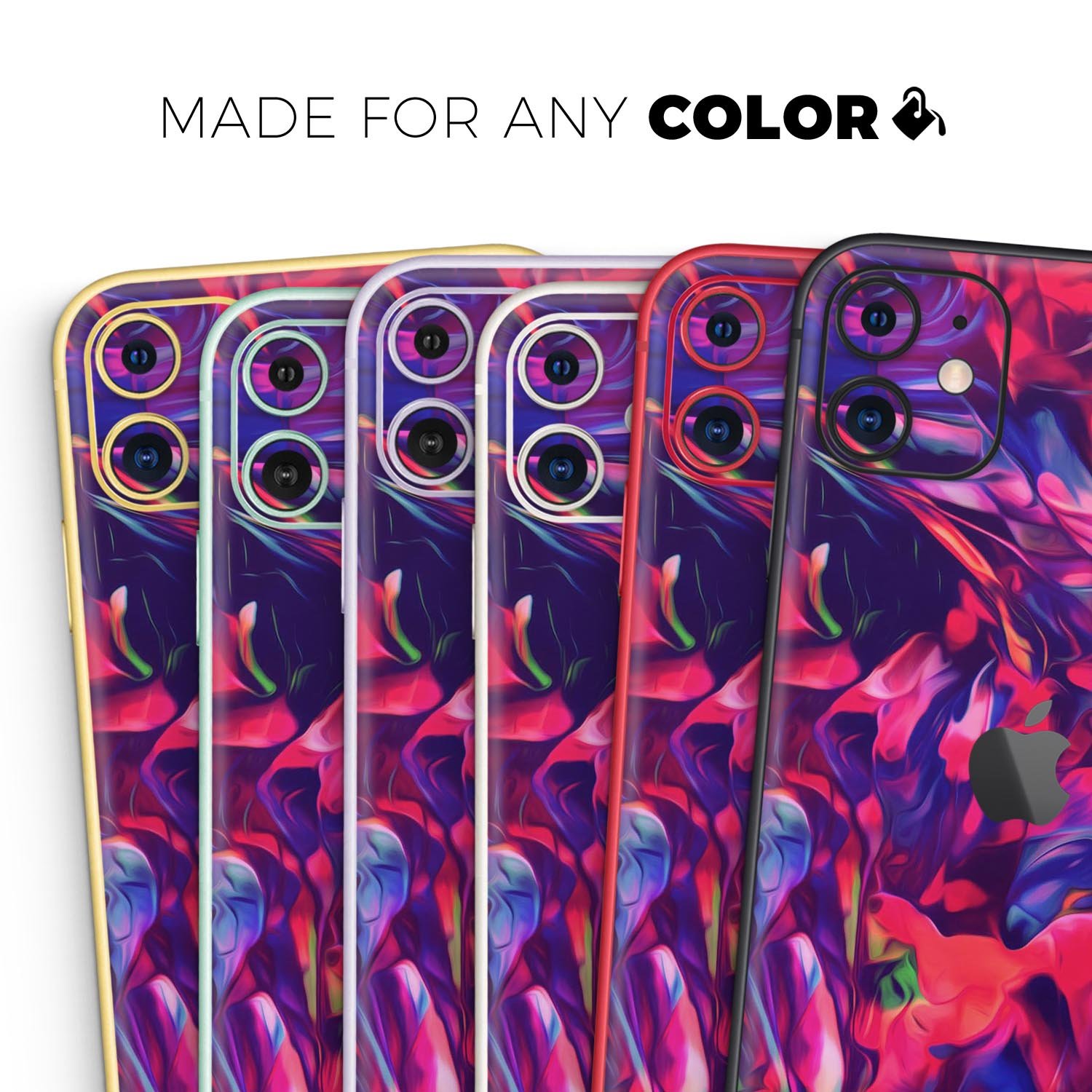 Blurred Abstract Flow V20 Skin-Kit for Apple iPhone, showcasing a vibrant abstract design with a smooth finish.