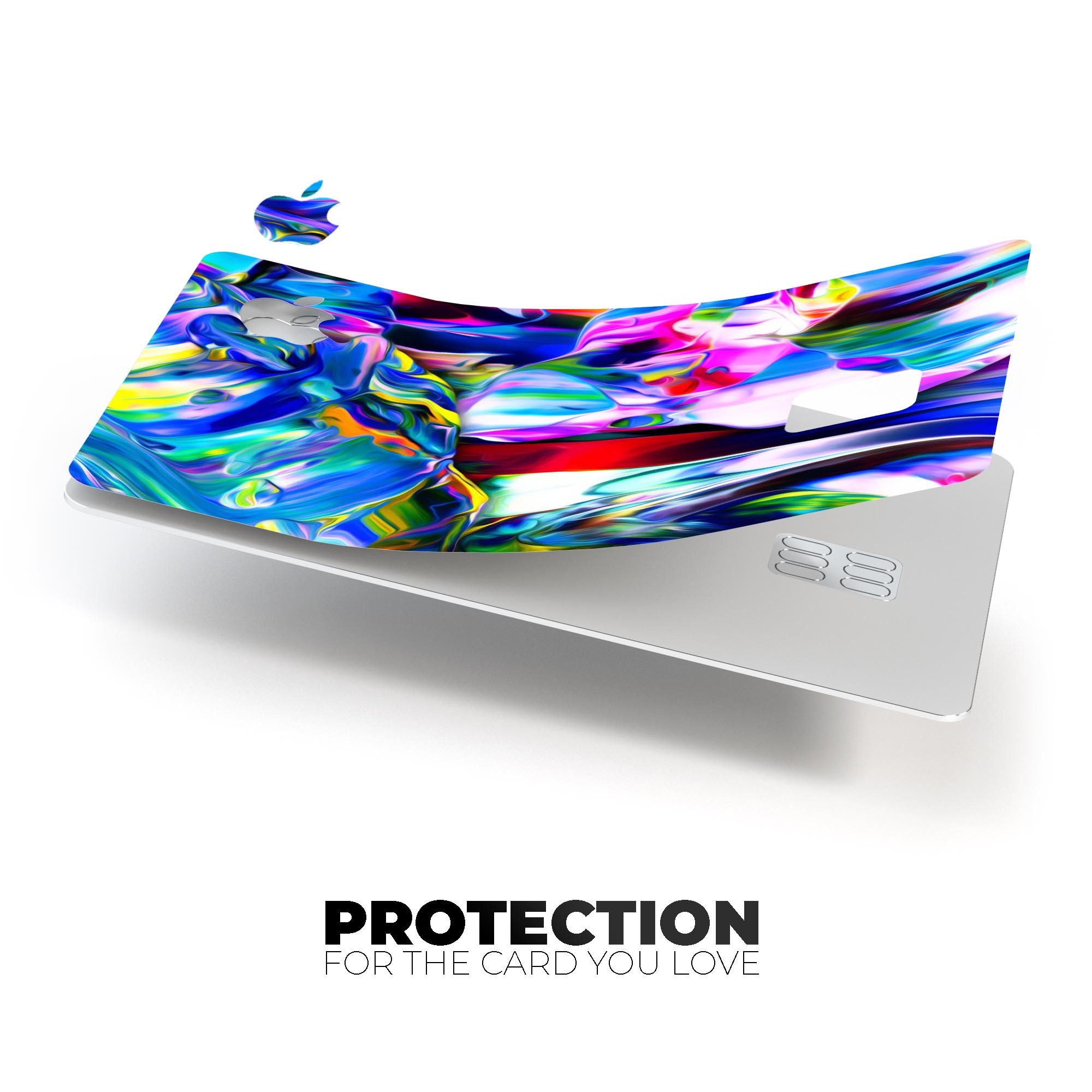 Blurred Abstract Flow V21 skin decal for Apple Card, showcasing a vibrant abstract design with a premium finish.