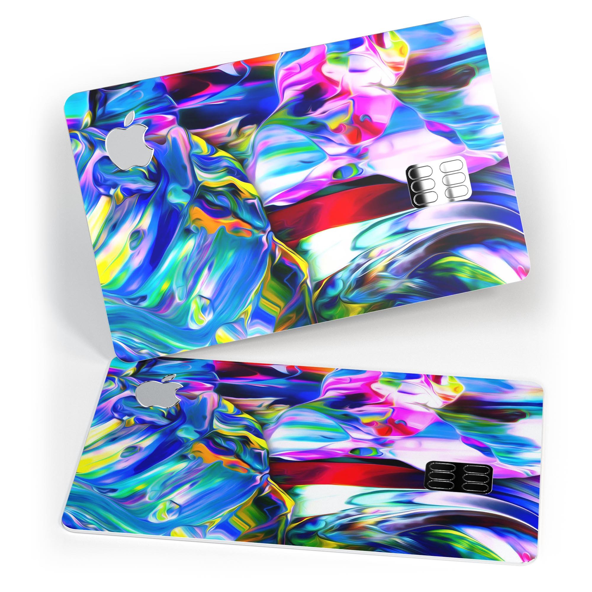 Blurred Abstract Flow V21 skin decal for Apple Card, showcasing a vibrant abstract design with a premium finish.